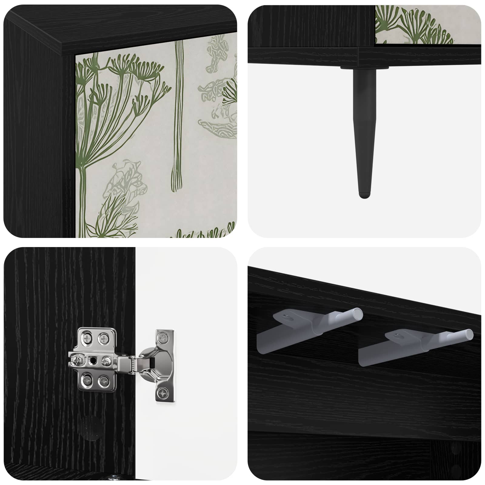 Meuble TV GOTHA 69 x 33 x 50,5 cm Chêne noir Bois d'ingénierie