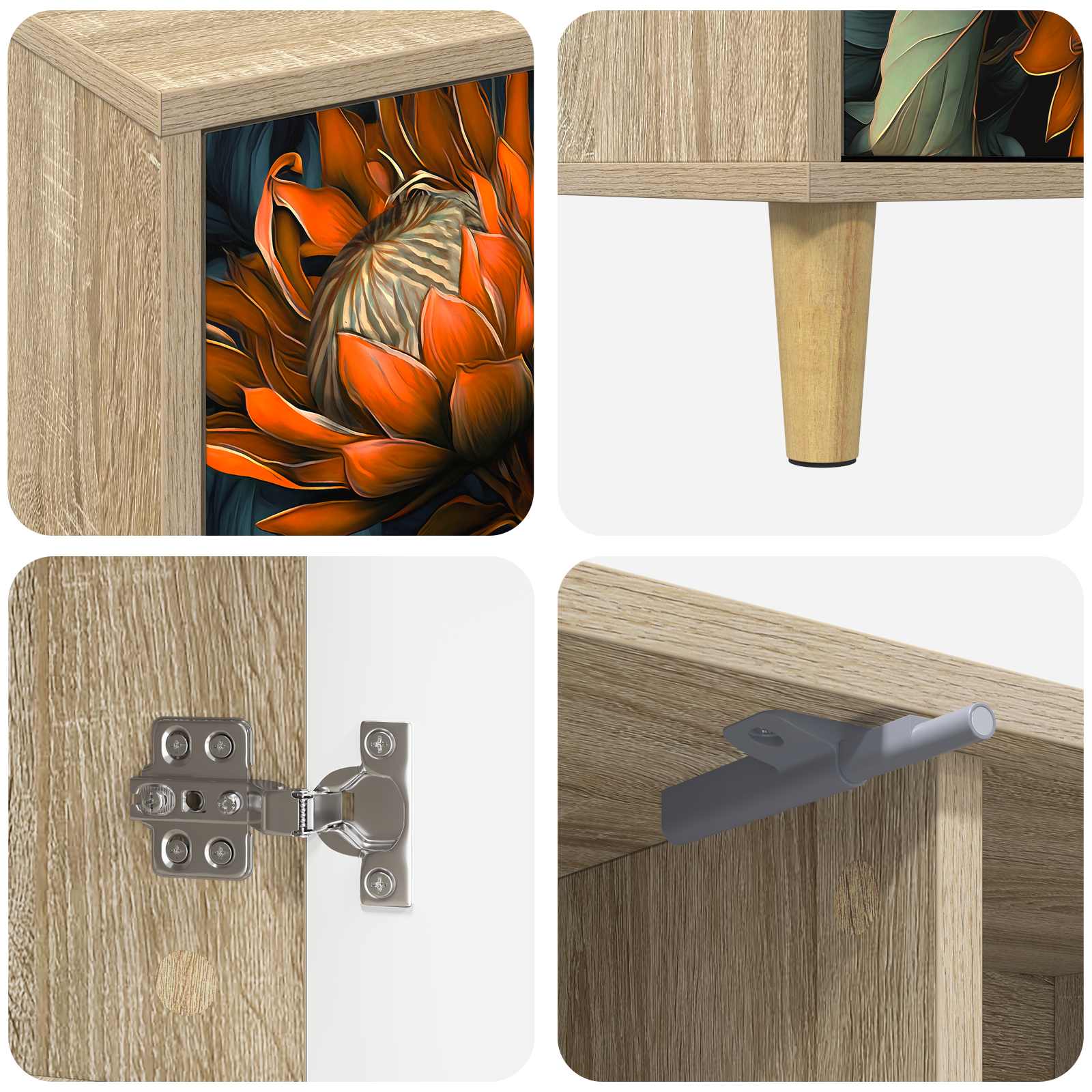 Meuble TV LOCHEM 102 x 33 x 50 cm Sonoma Bois d'ingénierie
