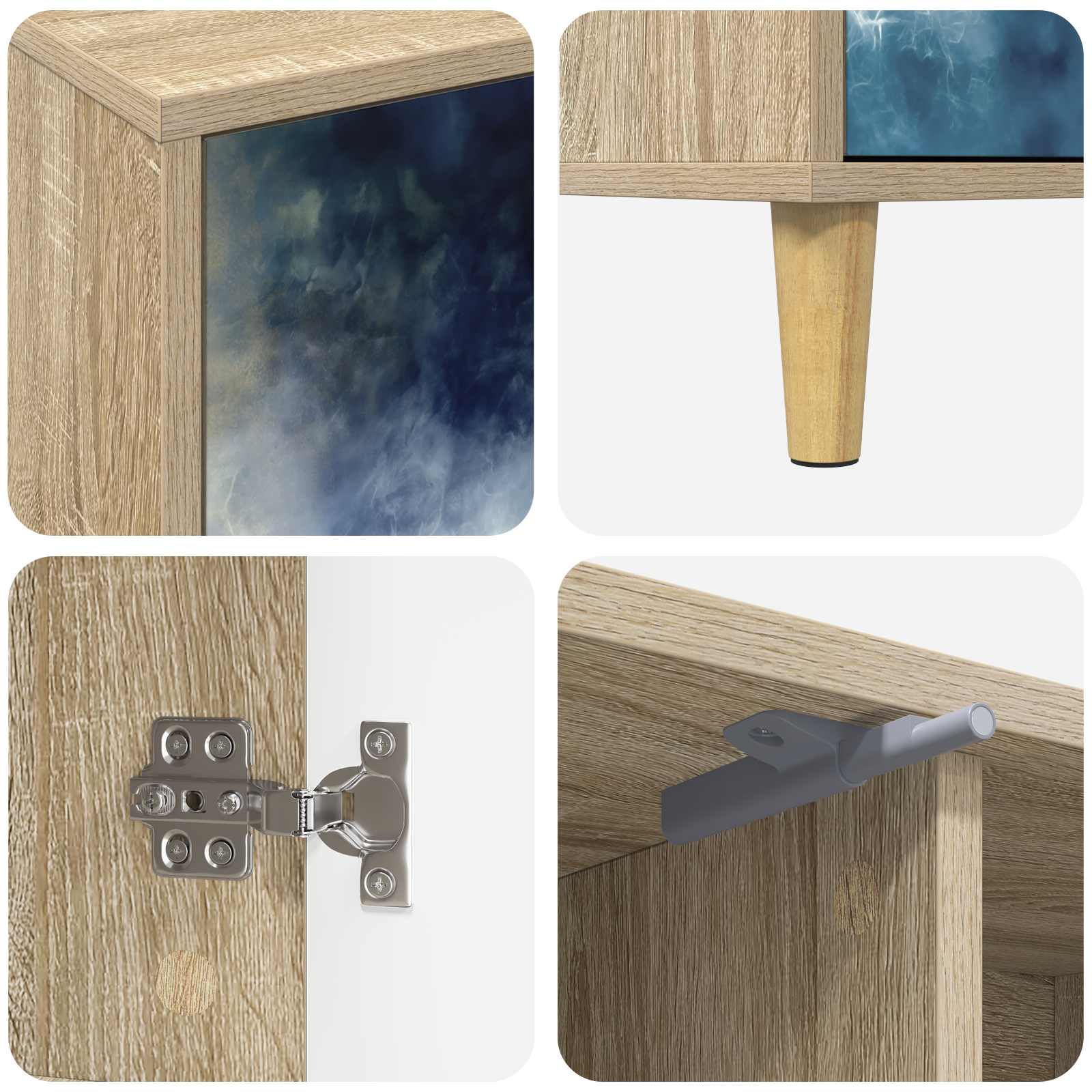 Meuble TV RAALTE 102 x 33 x 50 cm Sonoma Bois d'ingénierie