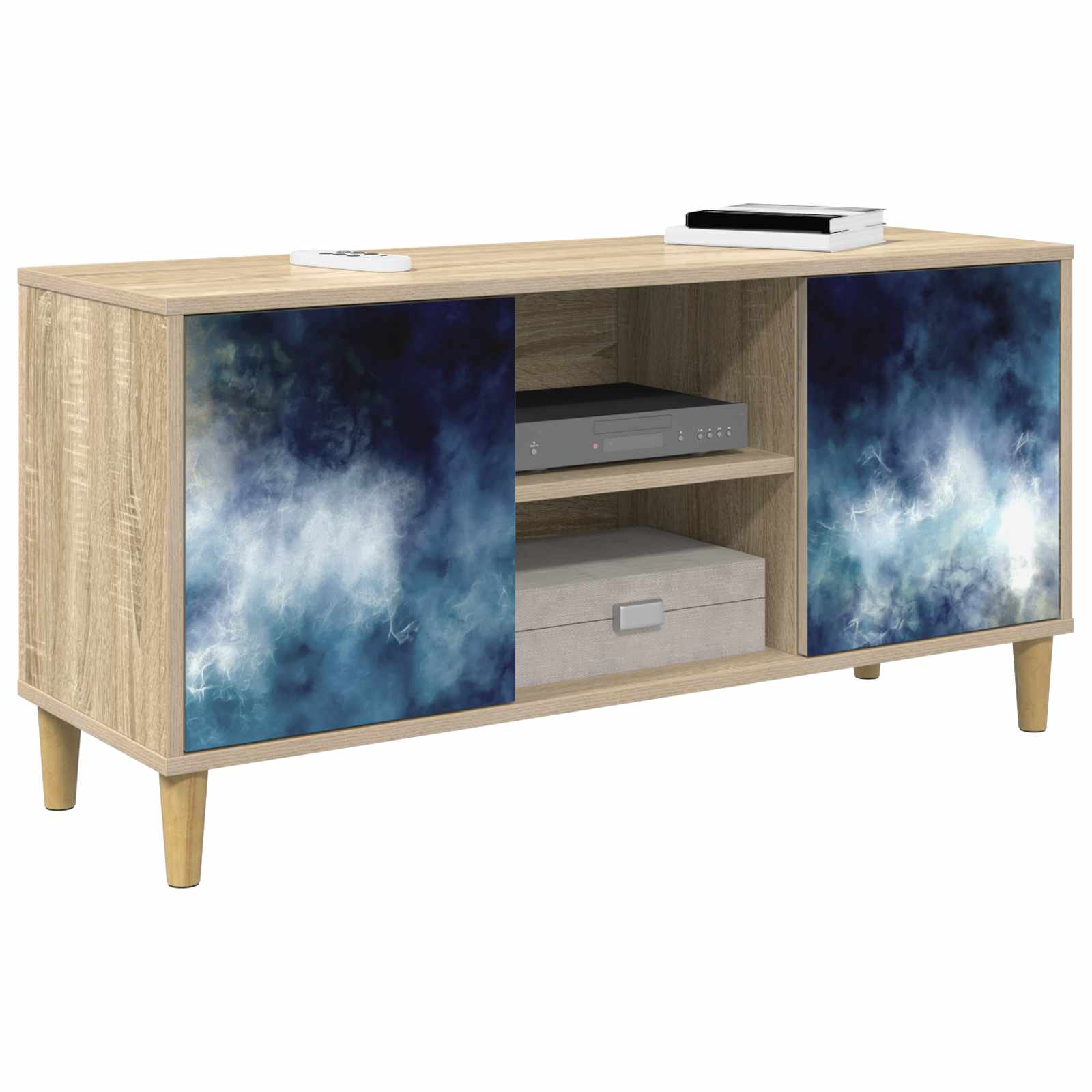 Meuble TV RAALTE 102 x 33 x 50 cm Sonoma Bois d'ingénierie