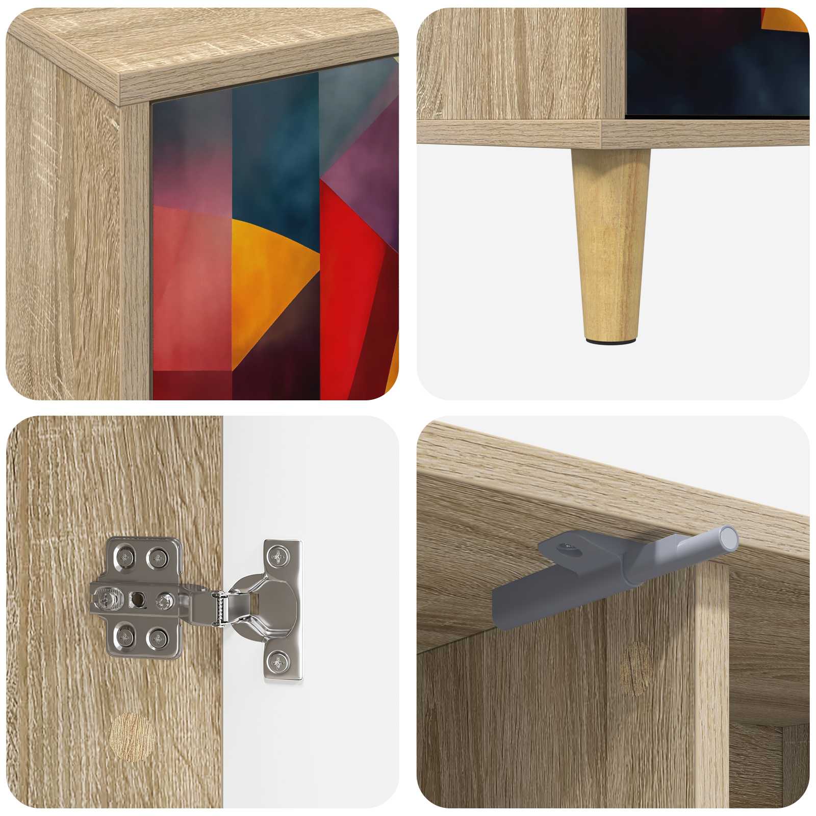 Meuble TV HEESCH 102 x 33 x 50 cm Sonoma Bois d'ingénierie