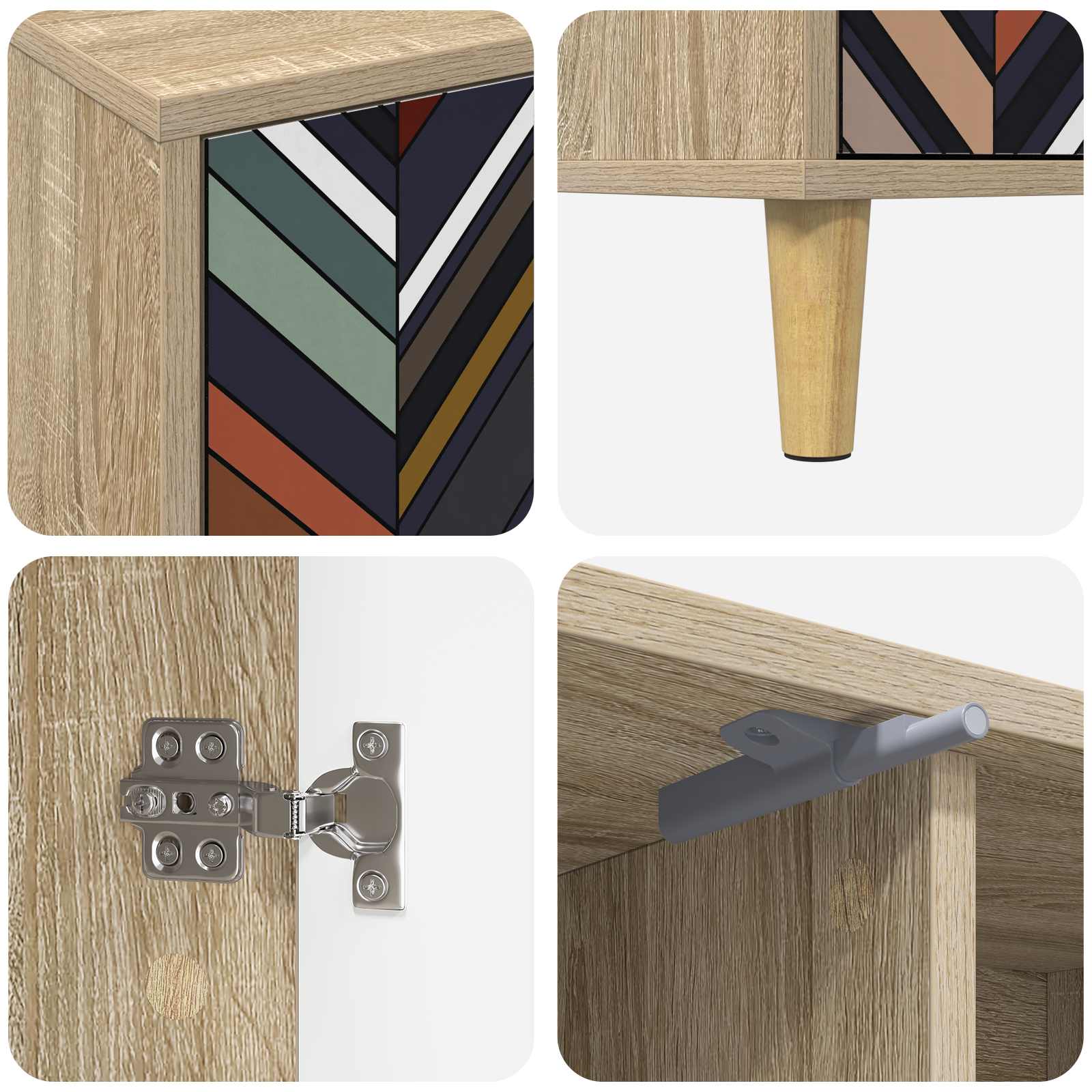 Meuble TV OMMEN 102 x 33 x 50 cm Sonoma Bois d'ingénierie