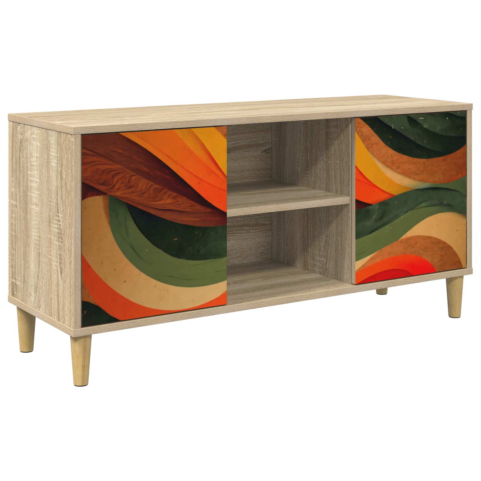 Meuble TV BONN 102 x 33 x 50 cm Sonoma Bois d'ingénierie