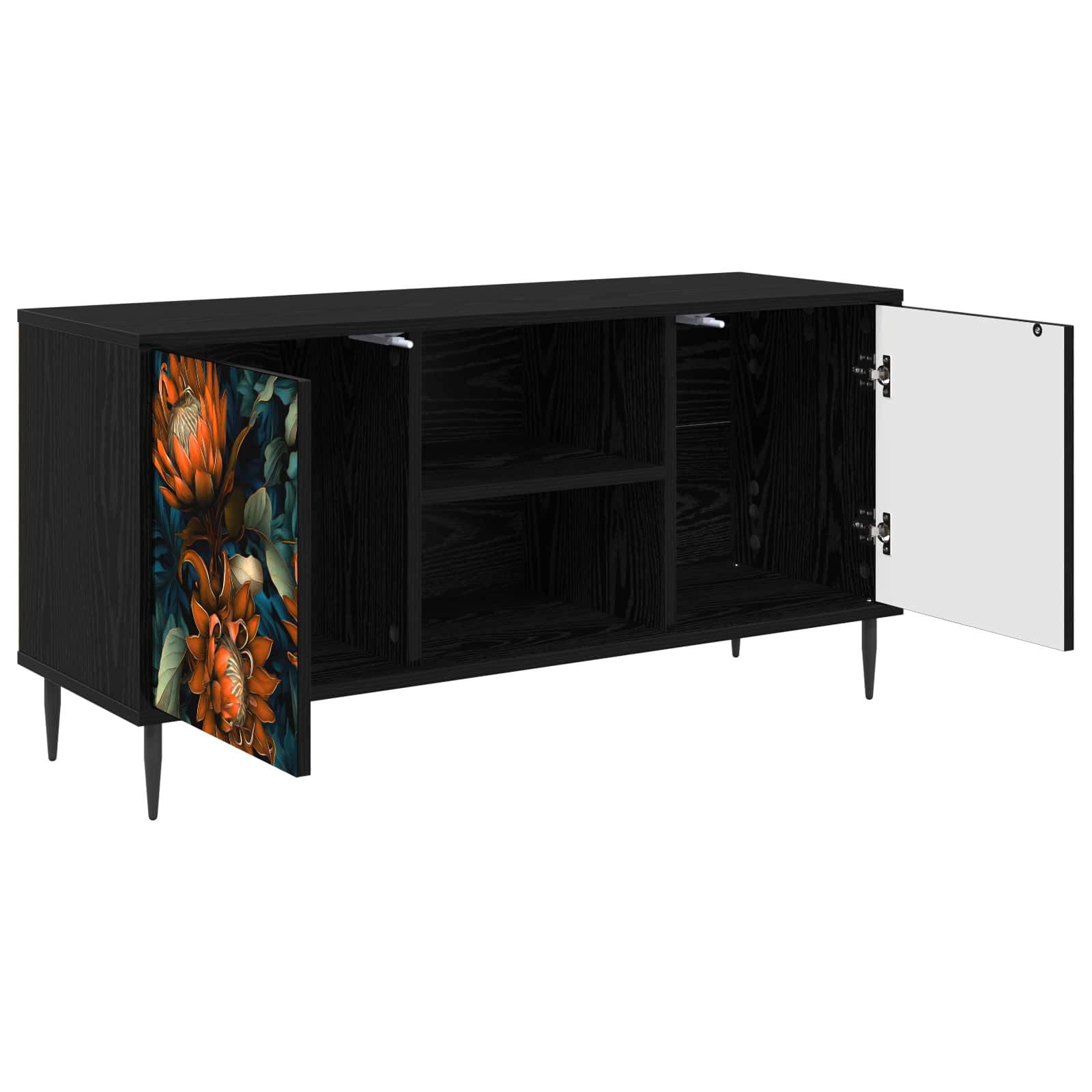 Meuble TV LOCHEM 102 x 33 x 51 cm Chêne noir Bois d'ingénierie