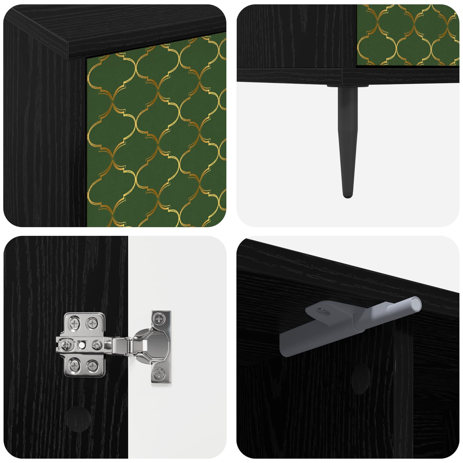 Meuble TV GELEEN 102 x 33 x 51 cm Chêne noir Bois d'ingénierie