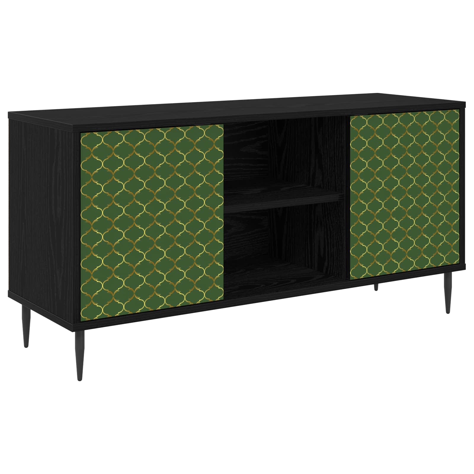 Meuble TV GELEEN 102 x 33 x 51 cm Chêne noir Bois d'ingénierie