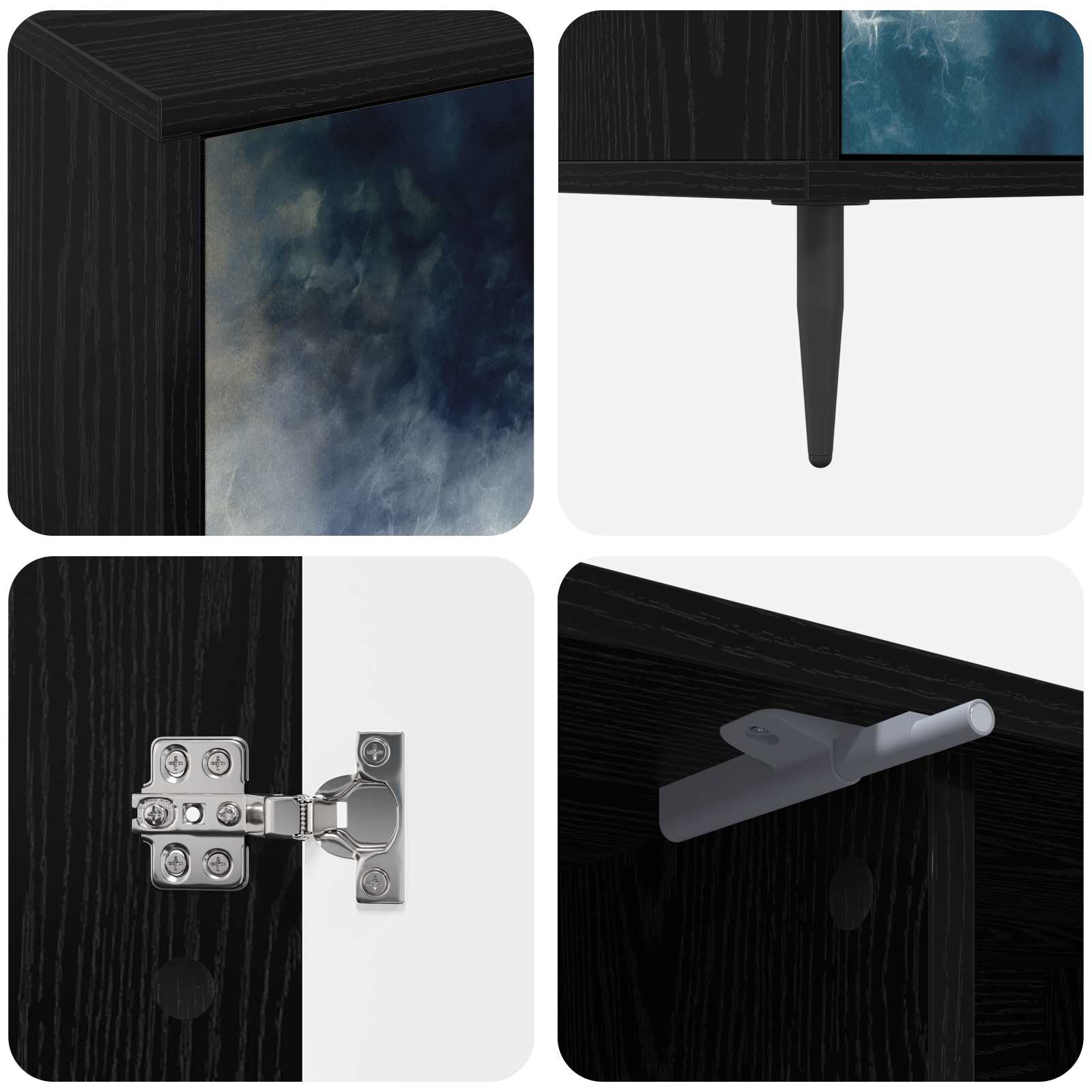 Meuble TV RAALTE 102 x 33 x 51 cm Chêne noir Bois d'ingénierie
