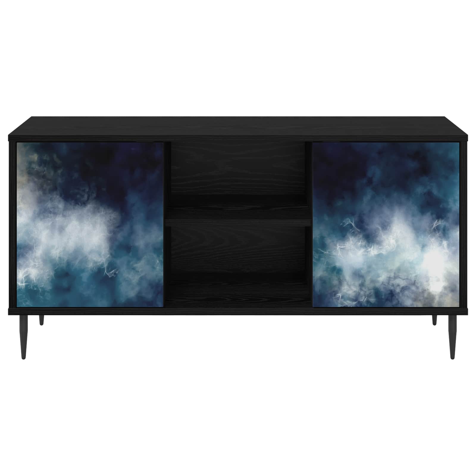 Meuble TV RAALTE 102 x 33 x 51 cm Chêne noir Bois d'ingénierie