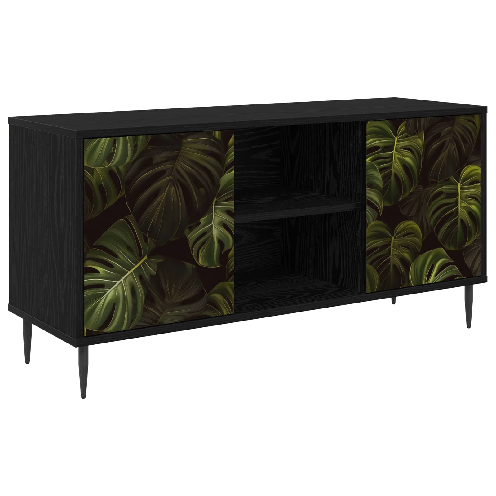 Meuble TV ELBURG 102 x 33 x 51 cm Chêne noir Bois d'ingénierie