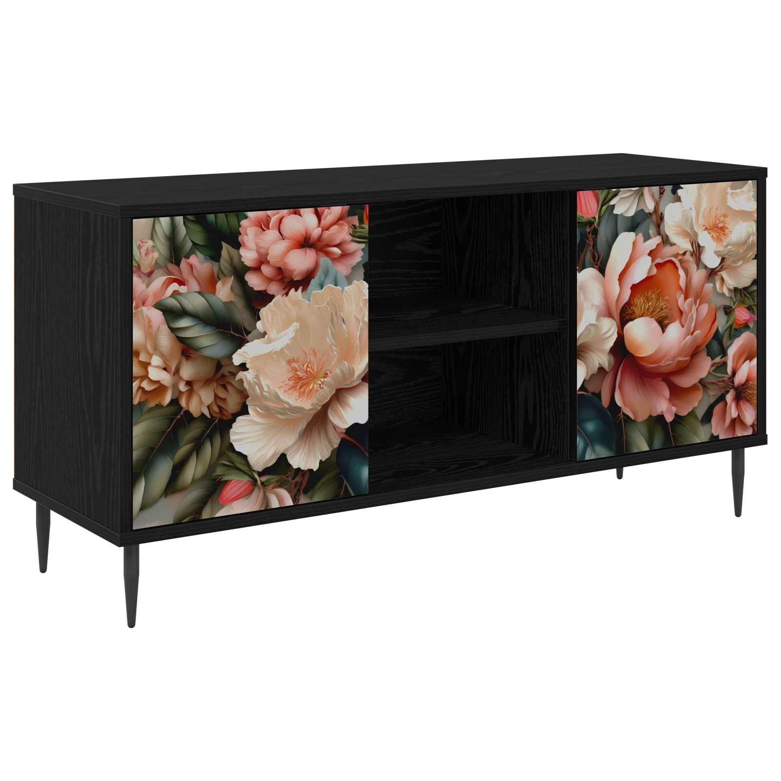 Meuble TV BORNE 102 x 33 x 51 cm Chêne noir Bois d'ingénierie