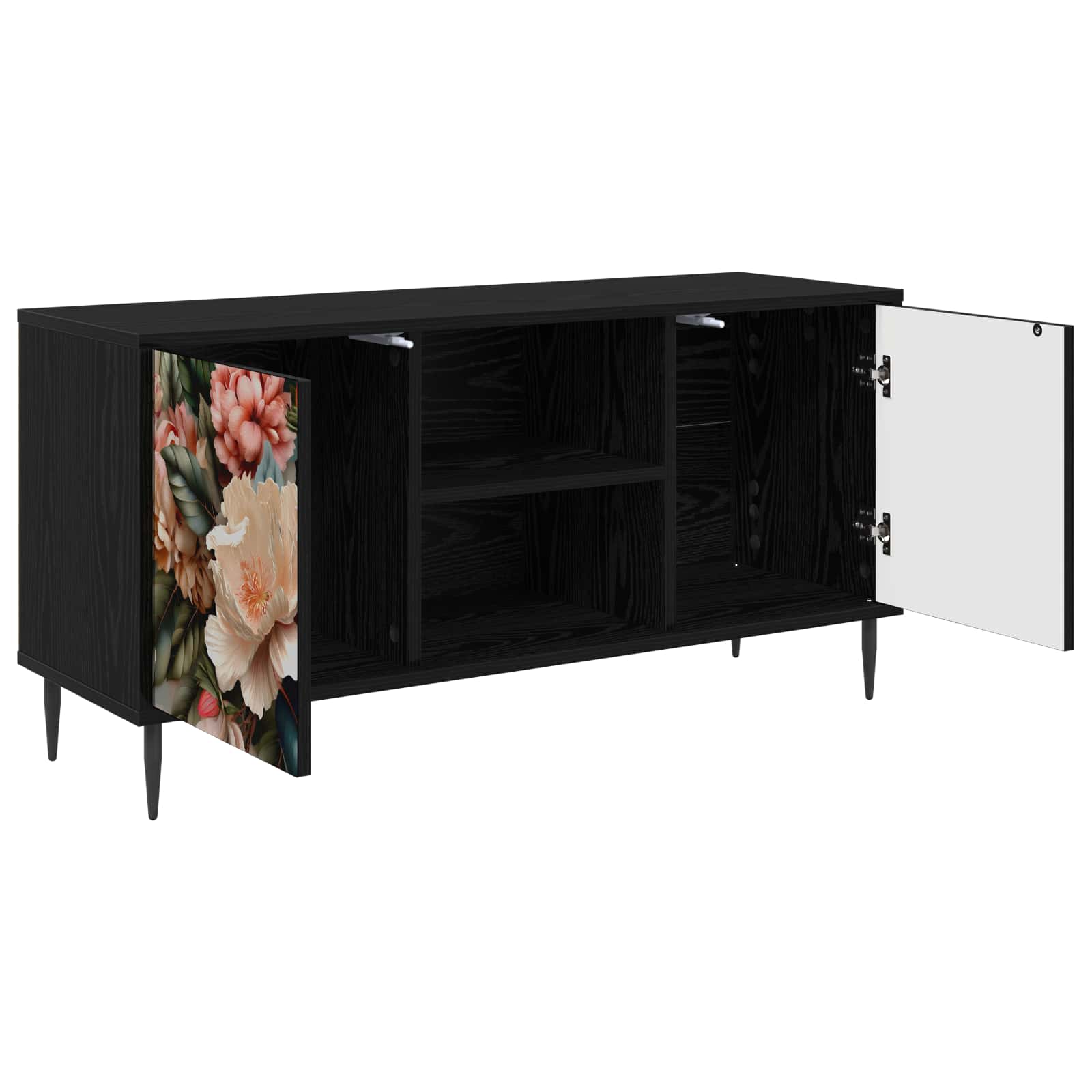 Meuble TV BORNE 102 x 33 x 51 cm Chêne noir Bois d'ingénierie