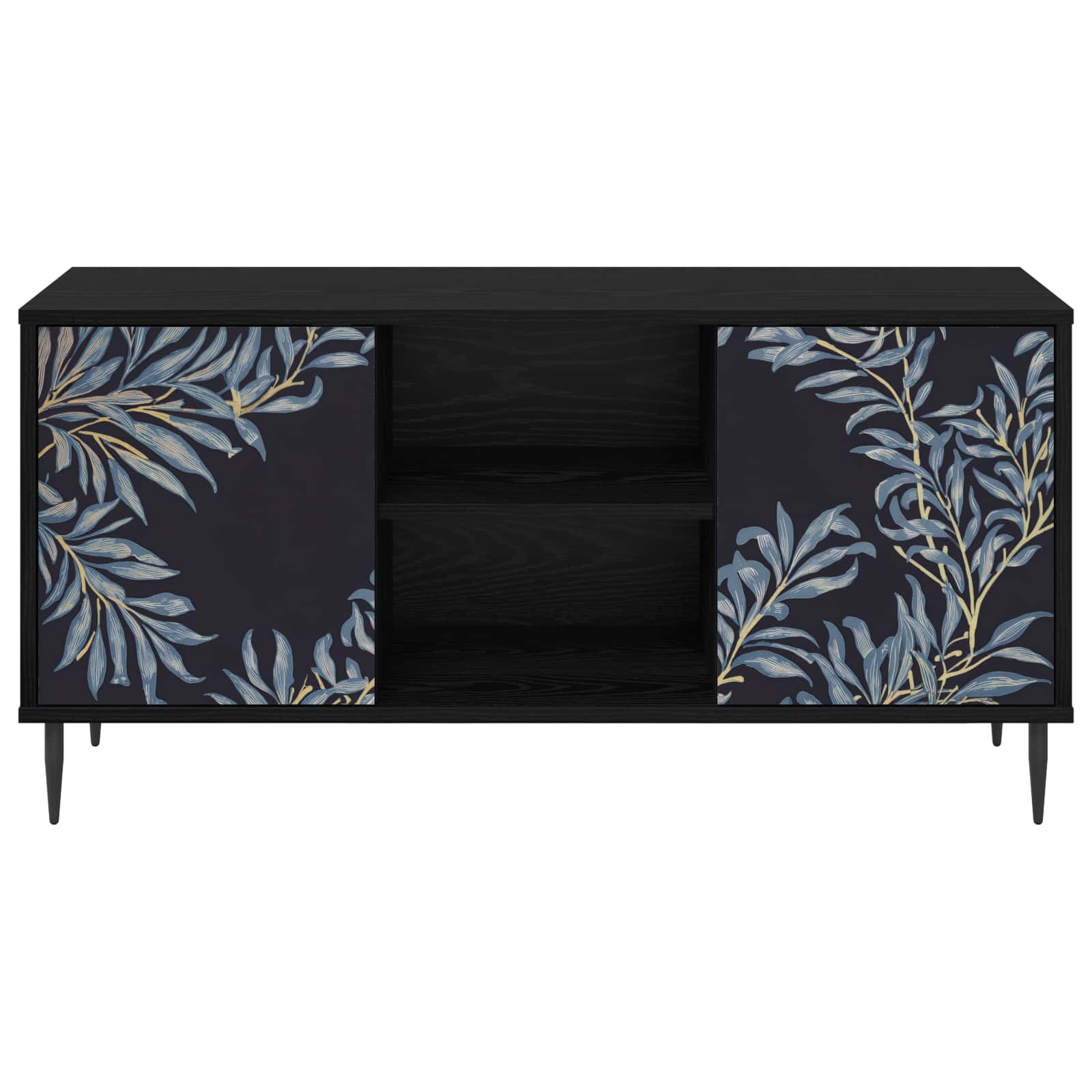 Meuble TV DOKKUM 102 x 33 x 51 cm Chêne noir Bois d'ingénierie