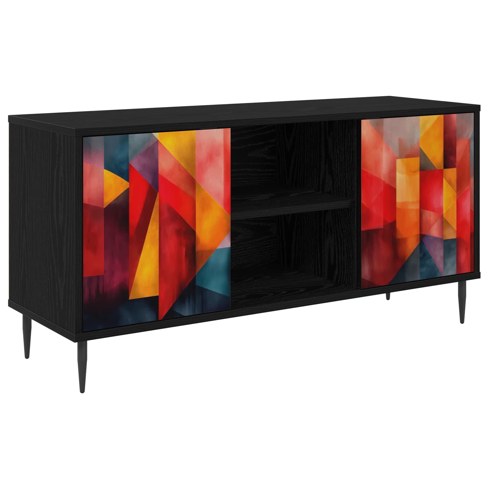 Meuble TV HEESCH 102 x 33 x 51 cm Chêne noir Bois d'ingénierie