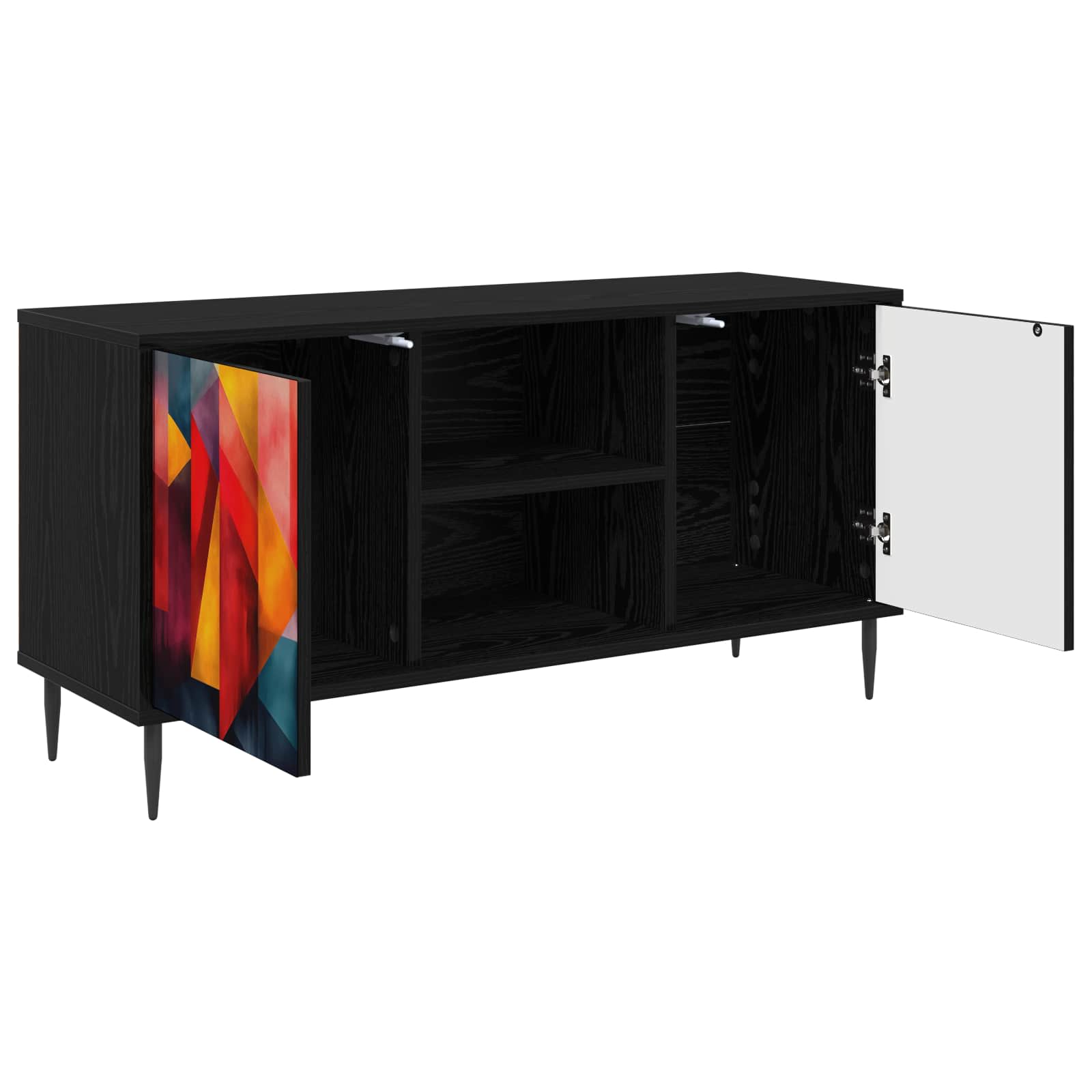 Meuble TV HEESCH 102 x 33 x 51 cm Chêne noir Bois d'ingénierie