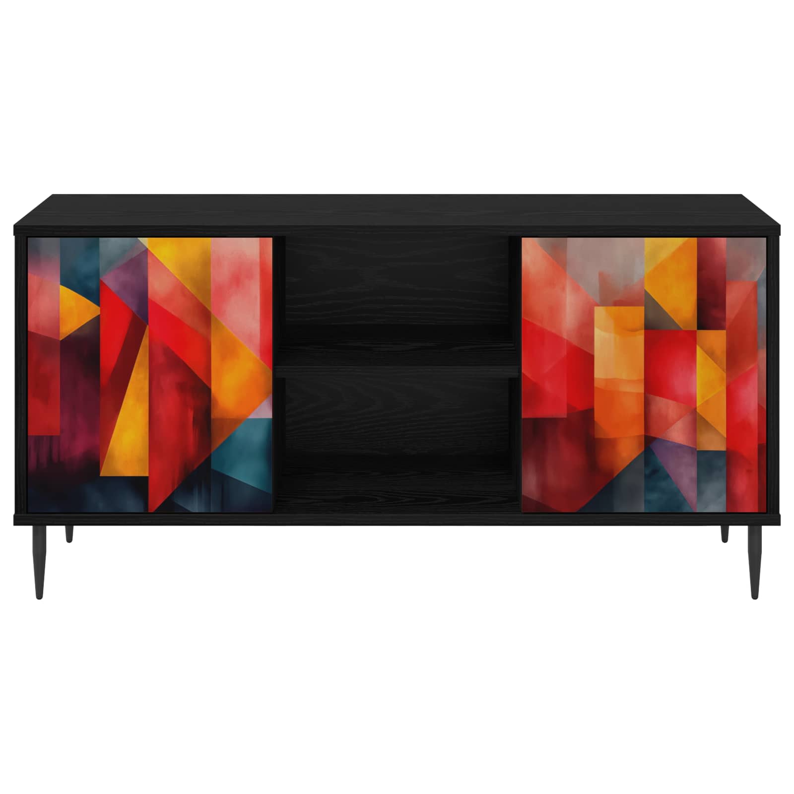 Meuble TV HEESCH 102 x 33 x 51 cm Chêne noir Bois d'ingénierie