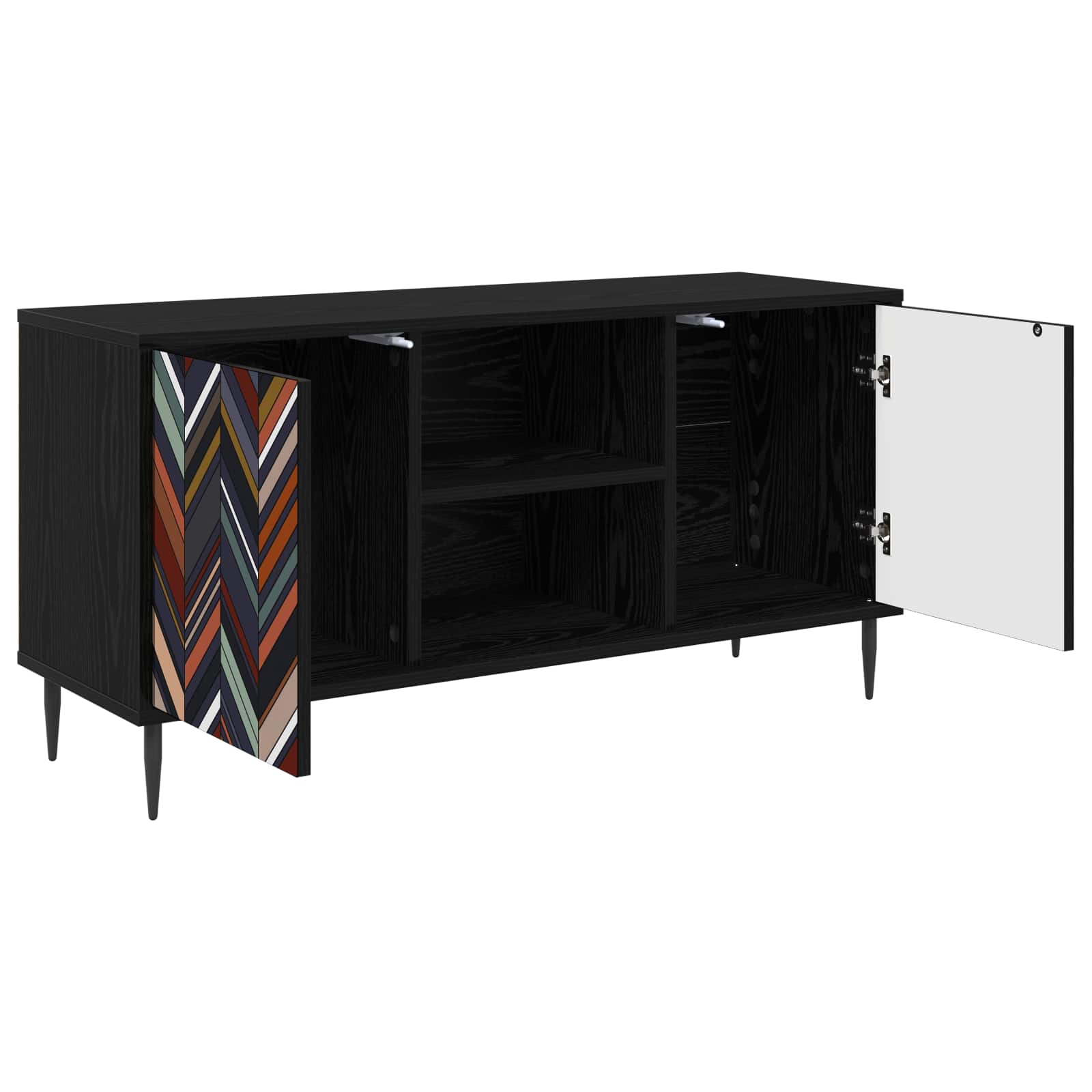 Meuble TV OMMEN 102 x 33 x 51 cm Chêne noir Bois d'ingénierie