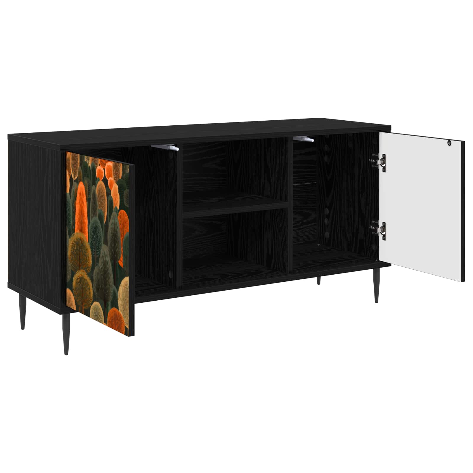 Meuble TV ZAANDAM 102 x 33 x 51 cm Chêne noir Bois d'ingénierie