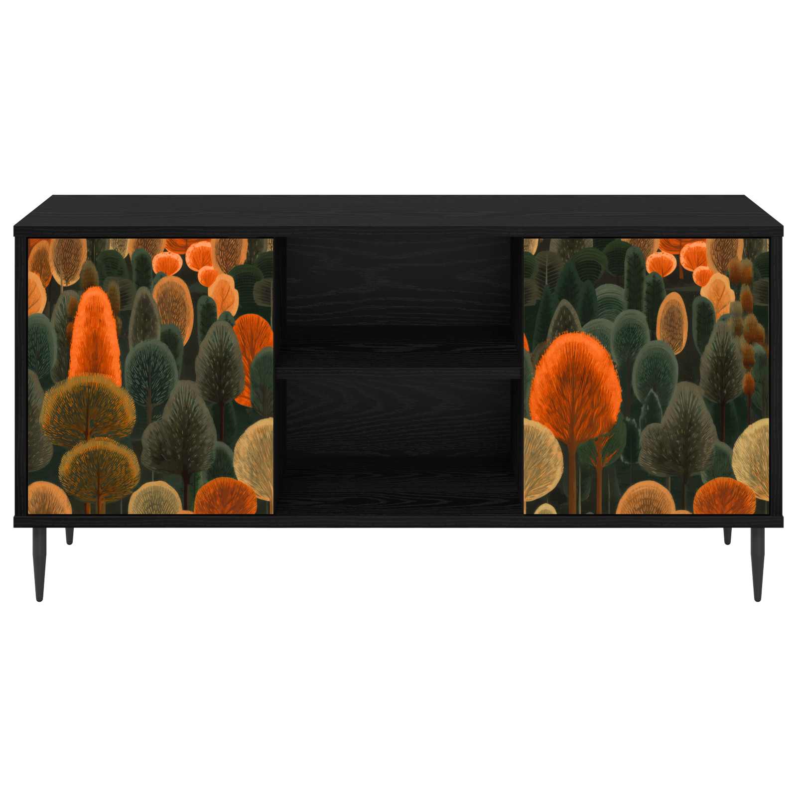 Meuble TV ZAANDAM 102 x 33 x 51 cm Chêne noir Bois d'ingénierie
