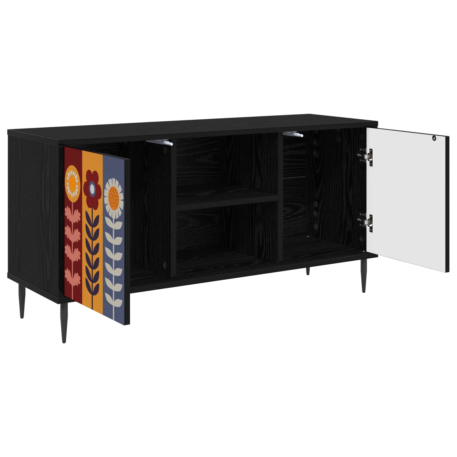 Meuble TV ESSEN 102 x 33 x 51 cm Chêne noir Bois d'ingénierie