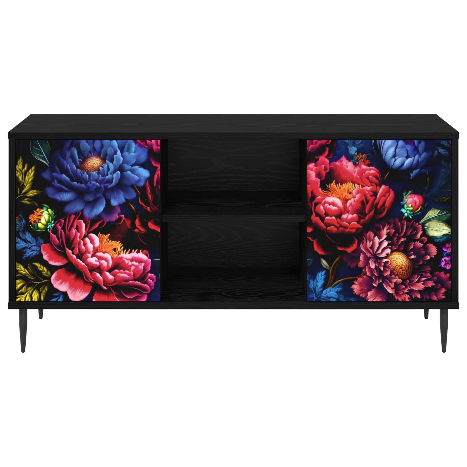Meuble TV KIEL 102 x 33 x 51 cm Chêne noir Bois d'ingénierie