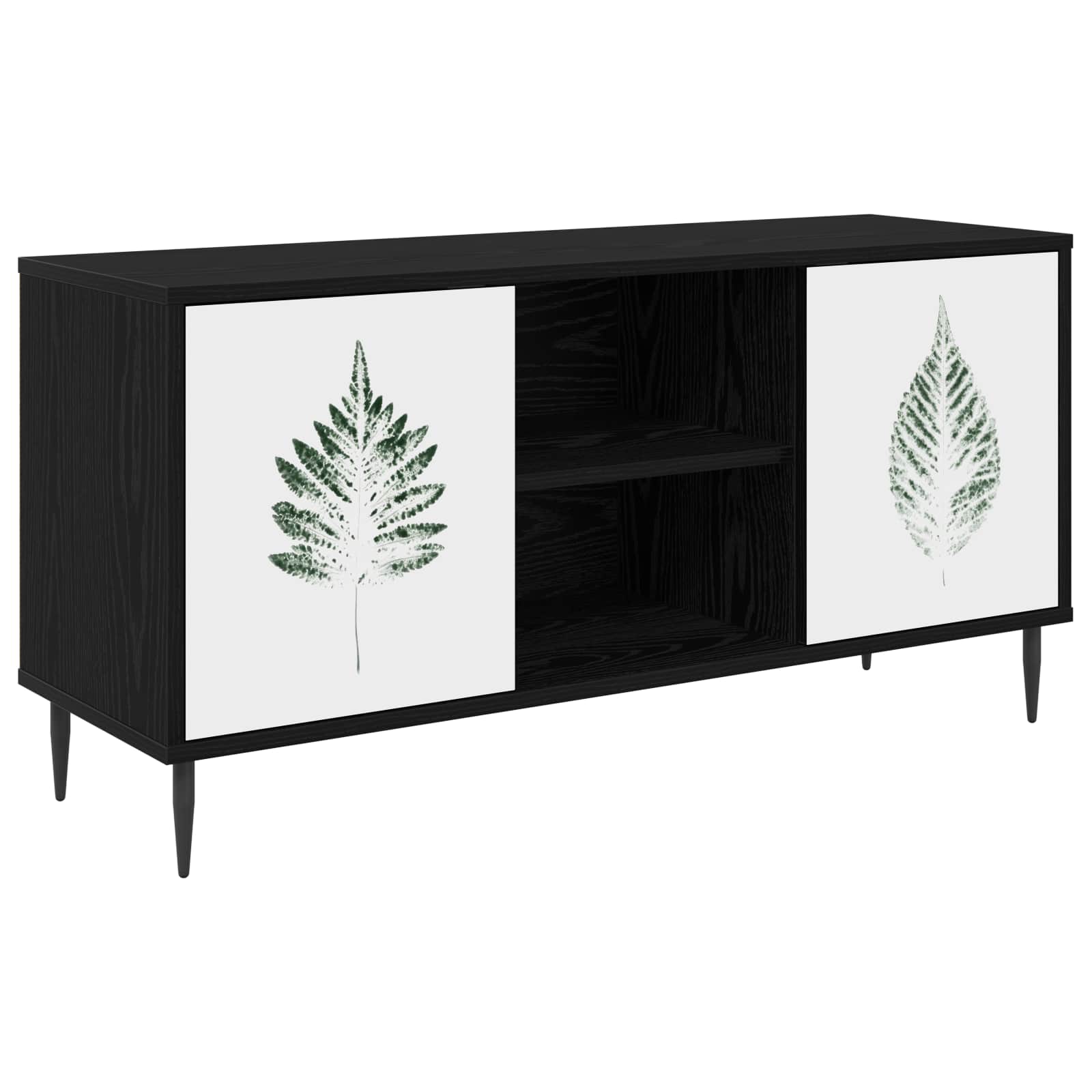 Meuble TV HANAU 102 x 33 x 51 cm Chêne noir Bois d'ingénierie