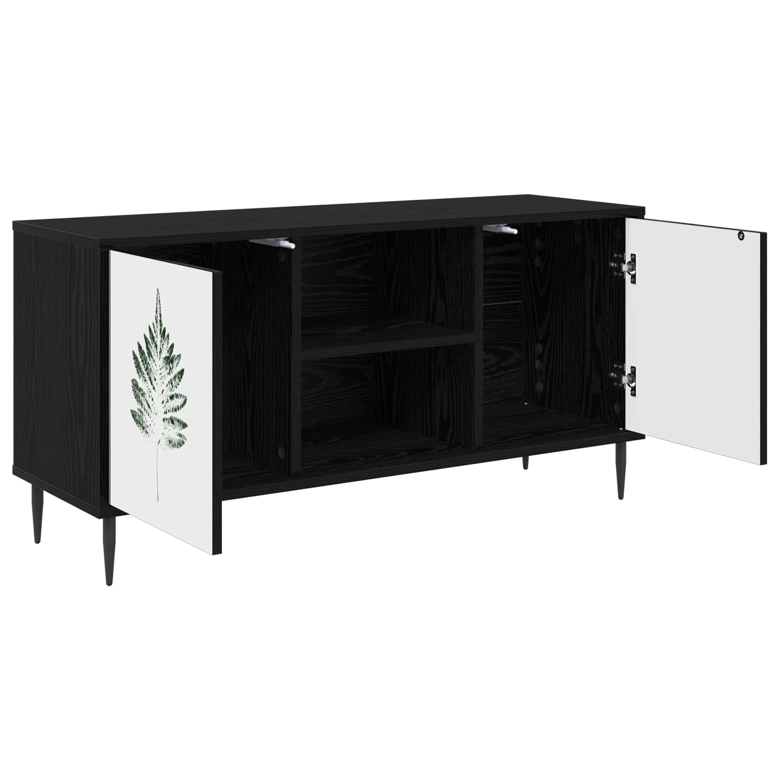 Meuble TV HANAU 102 x 33 x 51 cm Chêne noir Bois d'ingénierie