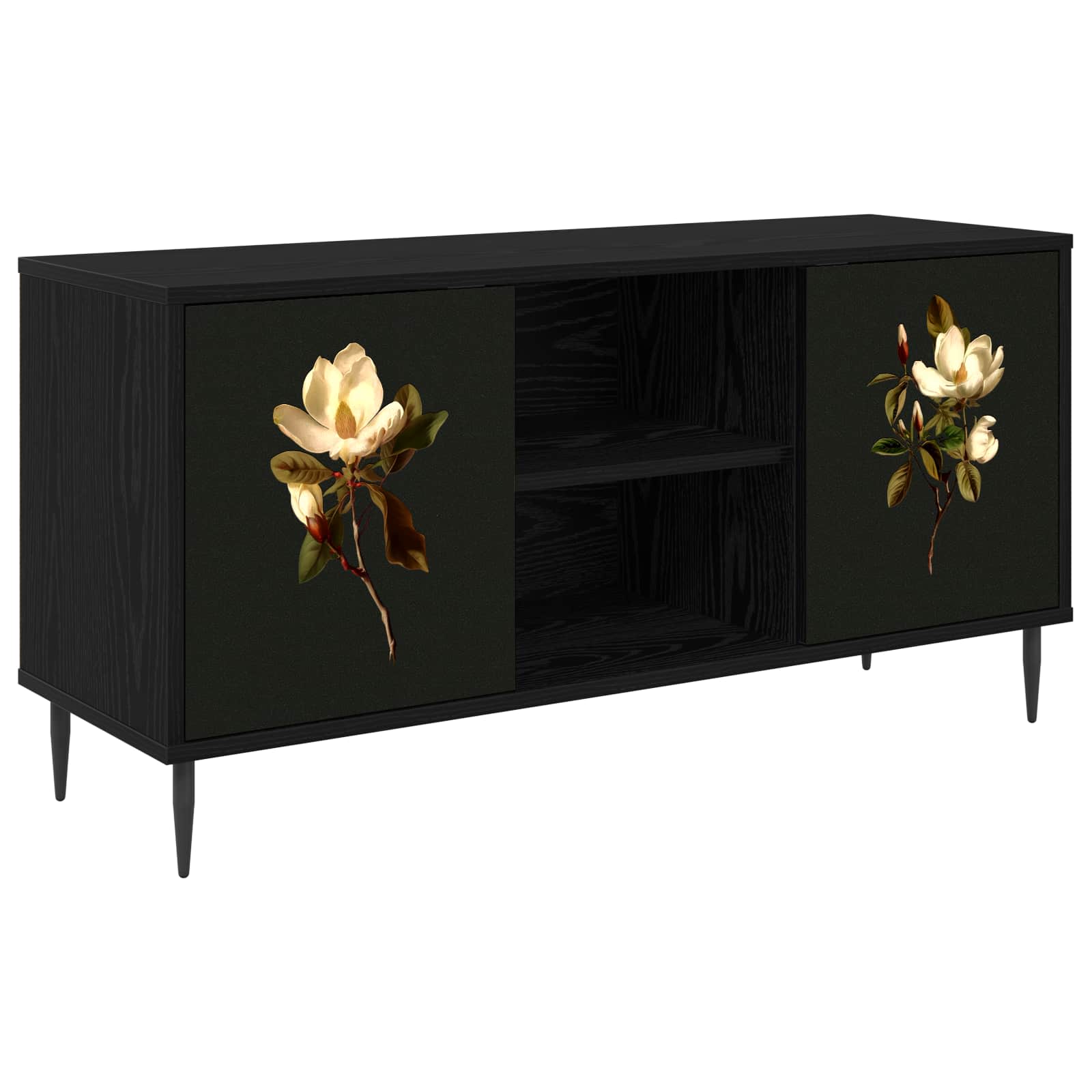 Meuble TV BREMEN 102 x 33 x 51 cm Chêne noir Bois d'ingénierie