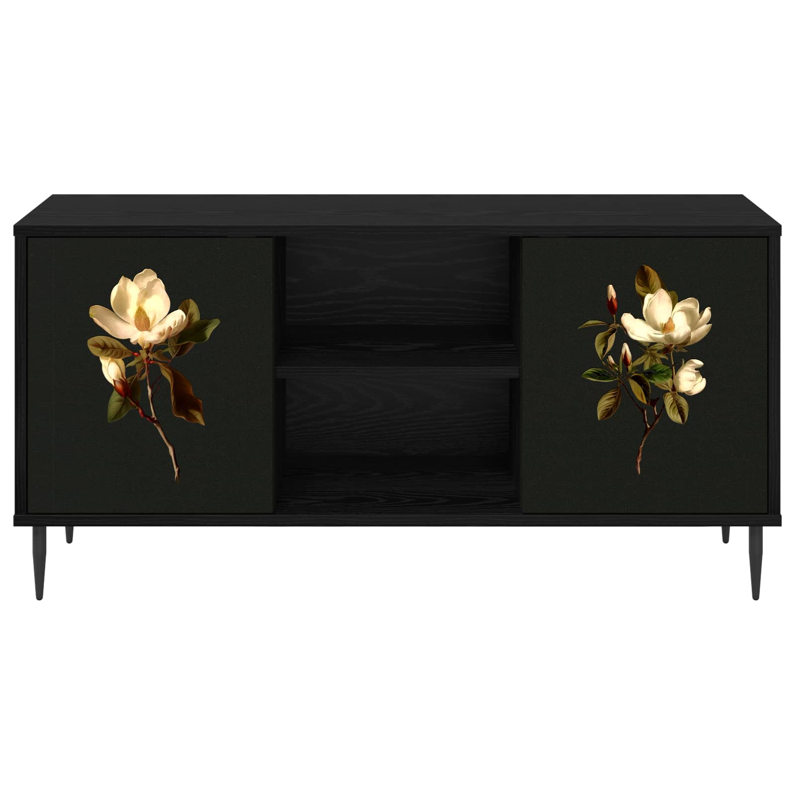 Meuble TV BREMEN 102 x 33 x 51 cm Chêne noir Bois d'ingénierie