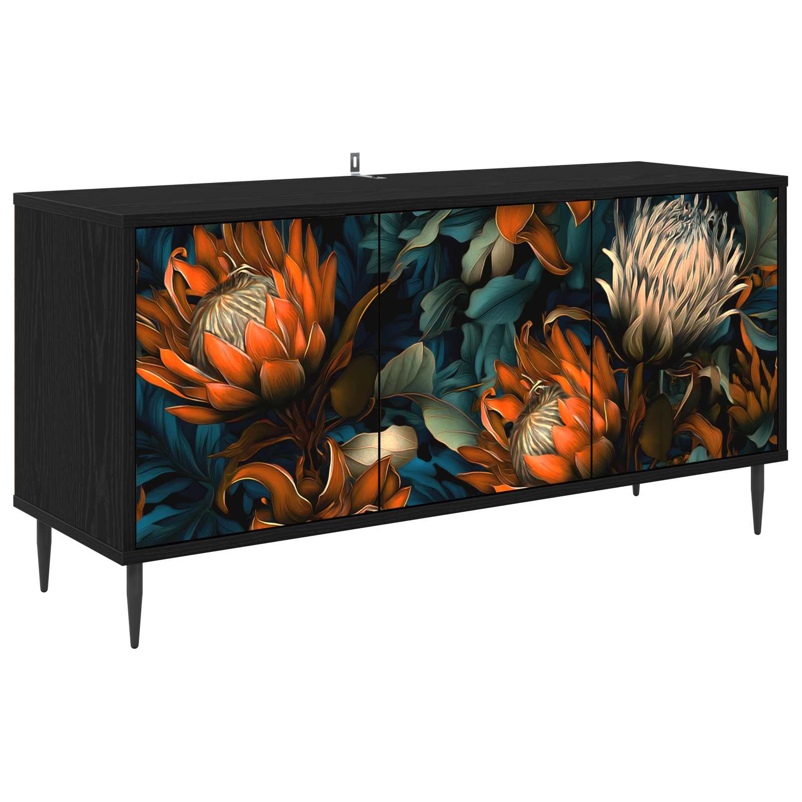 Meuble TV LOCHEM 102 x 33 x 51 cm Chêne noir Bois d'ingénierie