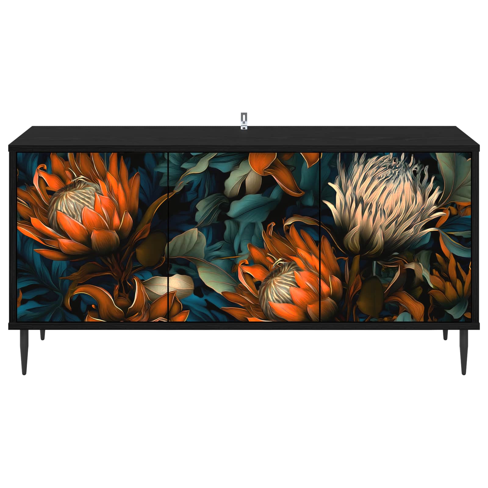 Meuble TV LOCHEM 102 x 33 x 51 cm Chêne noir Bois d'ingénierie