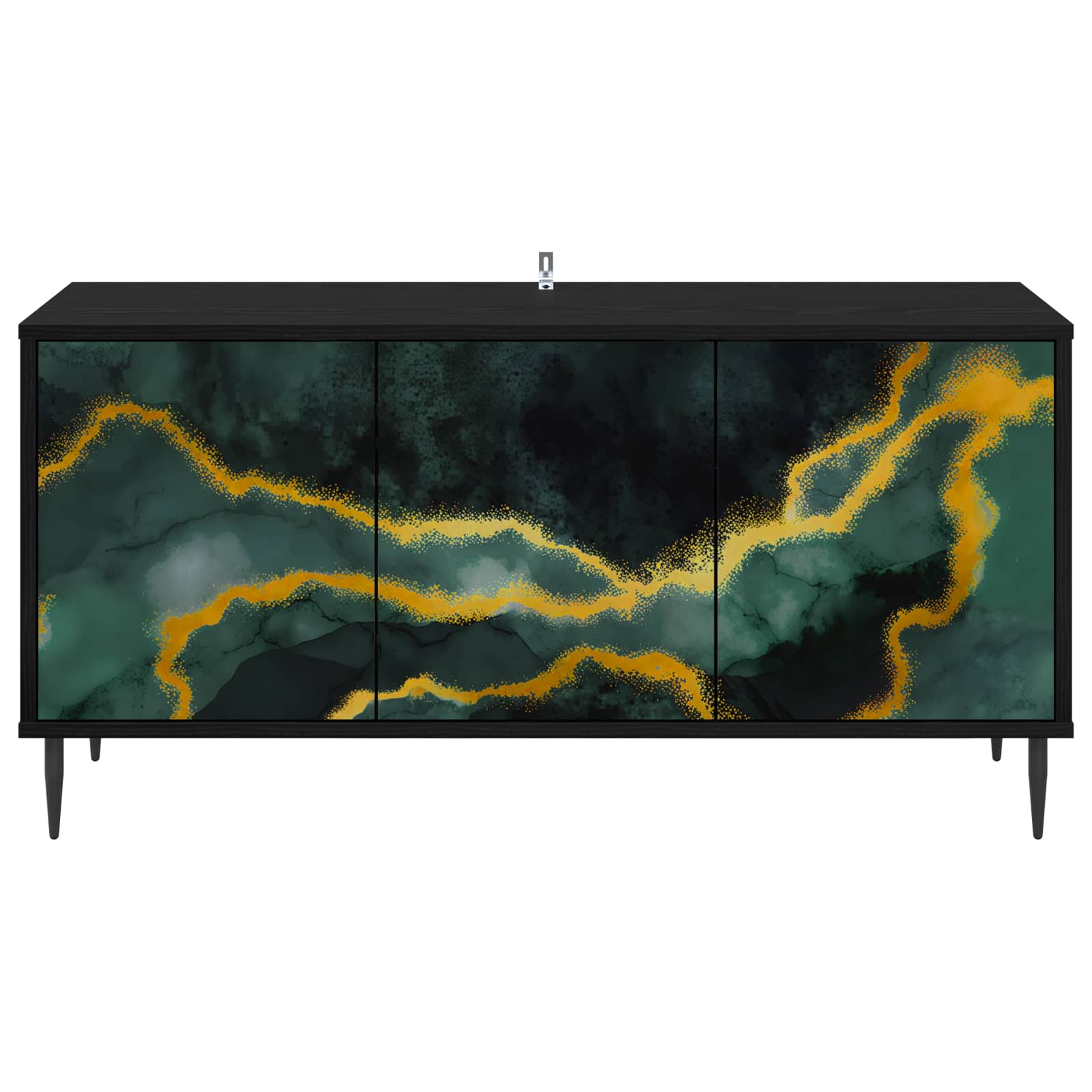 Meuble TV WIJHE 102 x 33 x 51 cm Chêne noir Bois d'ingénierie