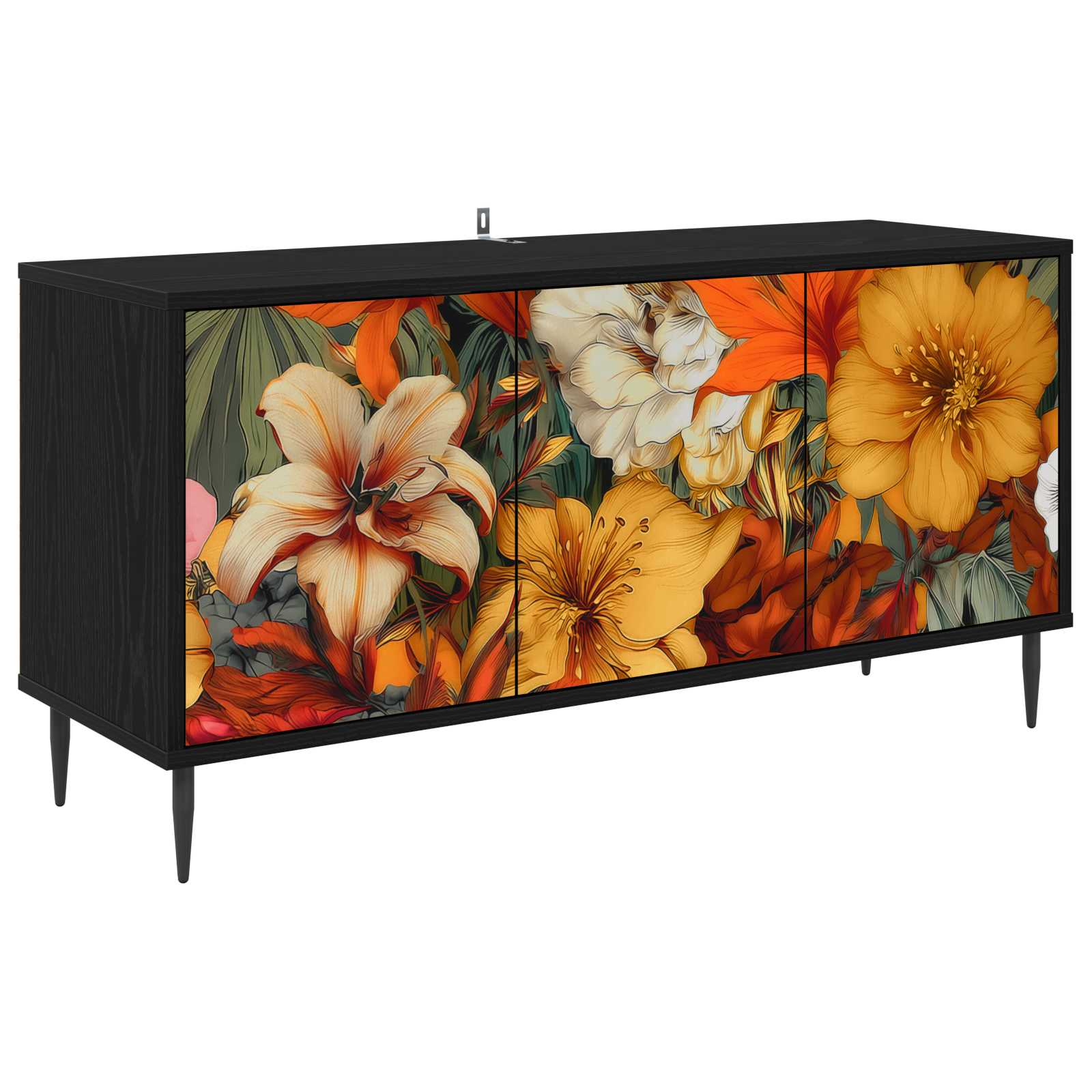Meuble TV GENNEP 102 x 33 x 51 cm Chêne noir Bois d'ingénierie