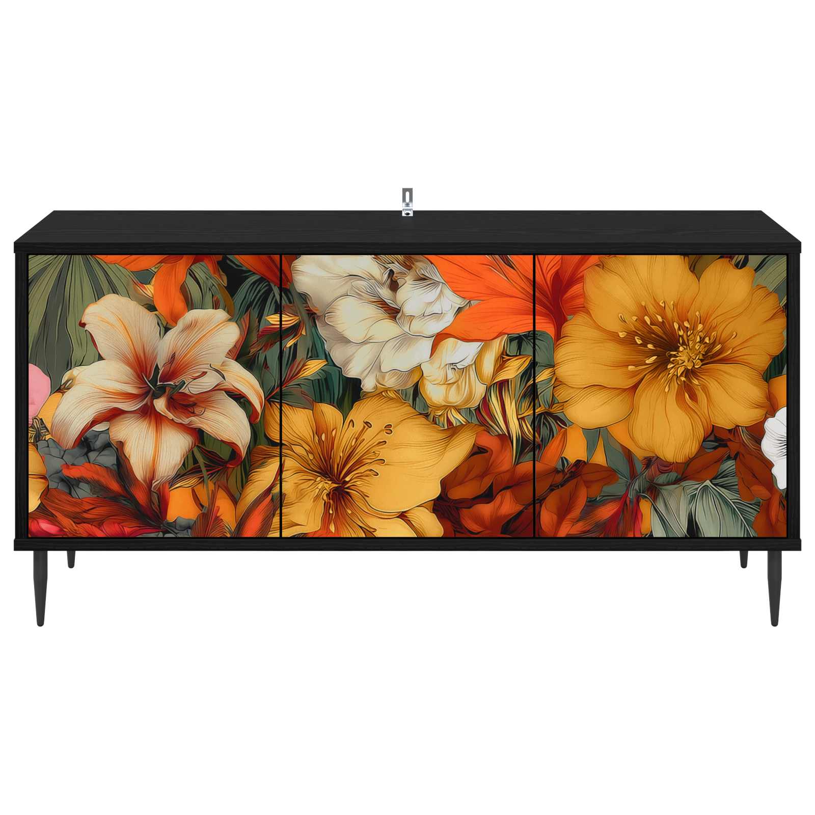 Meuble TV GENNEP 102 x 33 x 51 cm Chêne noir Bois d'ingénierie
