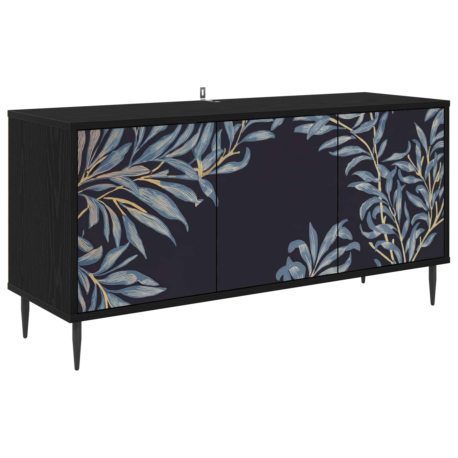 Meuble TV DOKKUM 102 x 33 x 51 cm Chêne noir Bois d'ingénierie