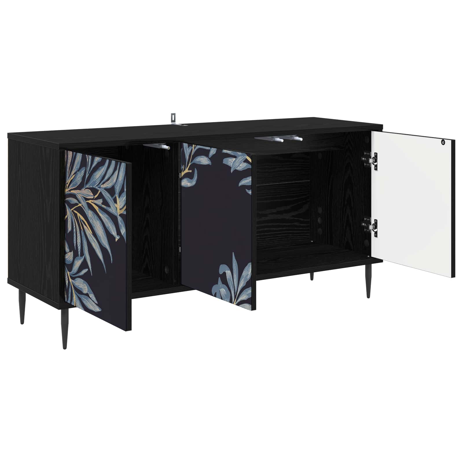 Meuble TV DOKKUM 102 x 33 x 51 cm Chêne noir Bois d'ingénierie