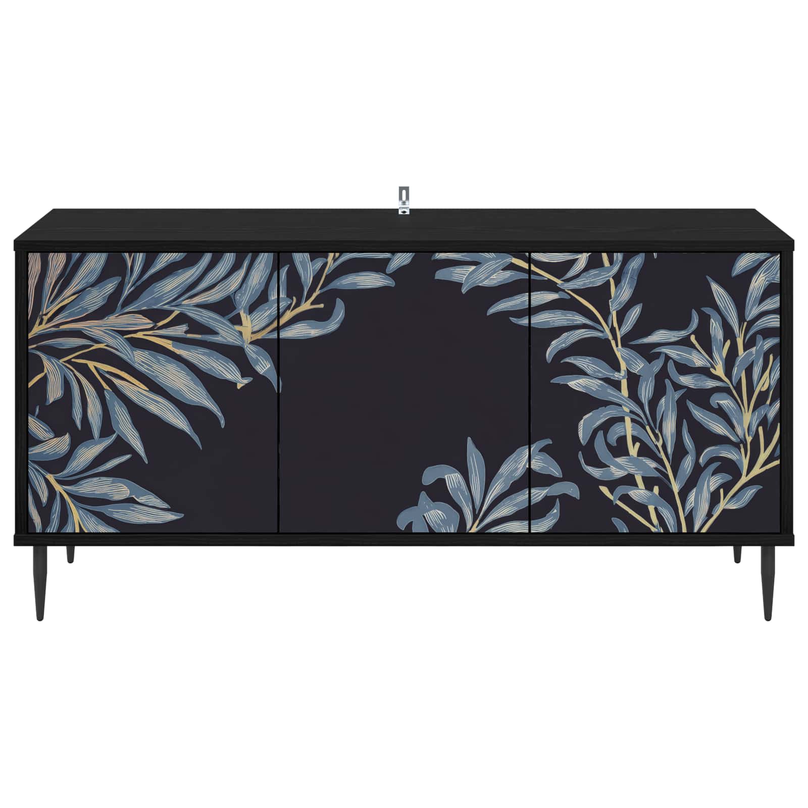 Meuble TV DOKKUM 102 x 33 x 51 cm Chêne noir Bois d'ingénierie