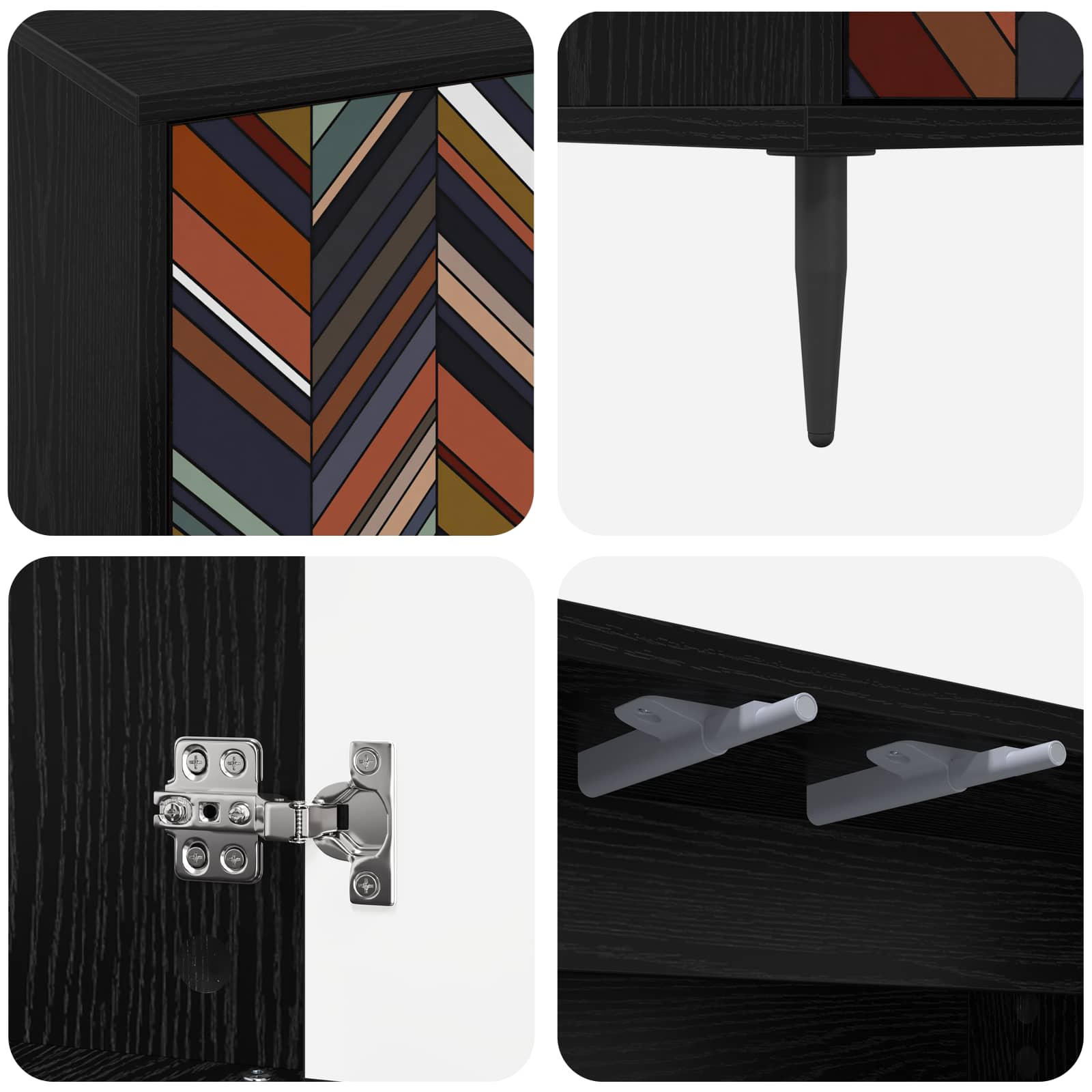 Meuble TV OMMEN 102 x 33 x 51 cm Chêne noir Bois d'ingénierie