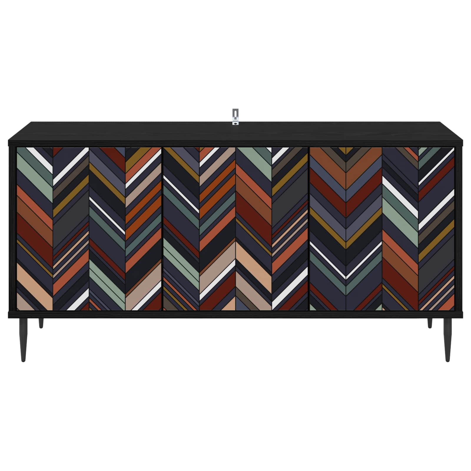 Meuble TV OMMEN 102 x 33 x 51 cm Chêne noir Bois d'ingénierie