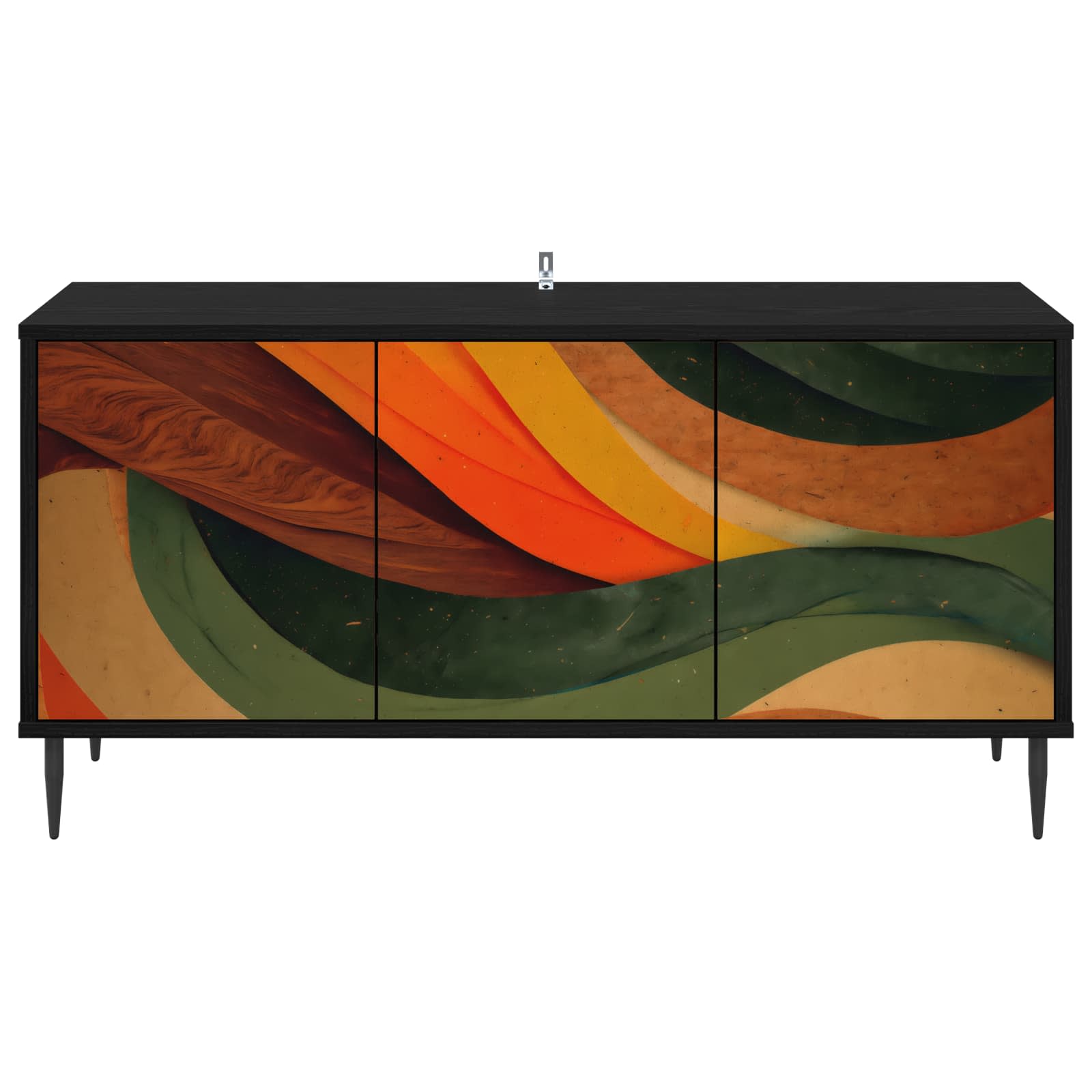 Meuble TV BONN 102 x 33 x 51 cm Chêne noir Bois d'ingénierie