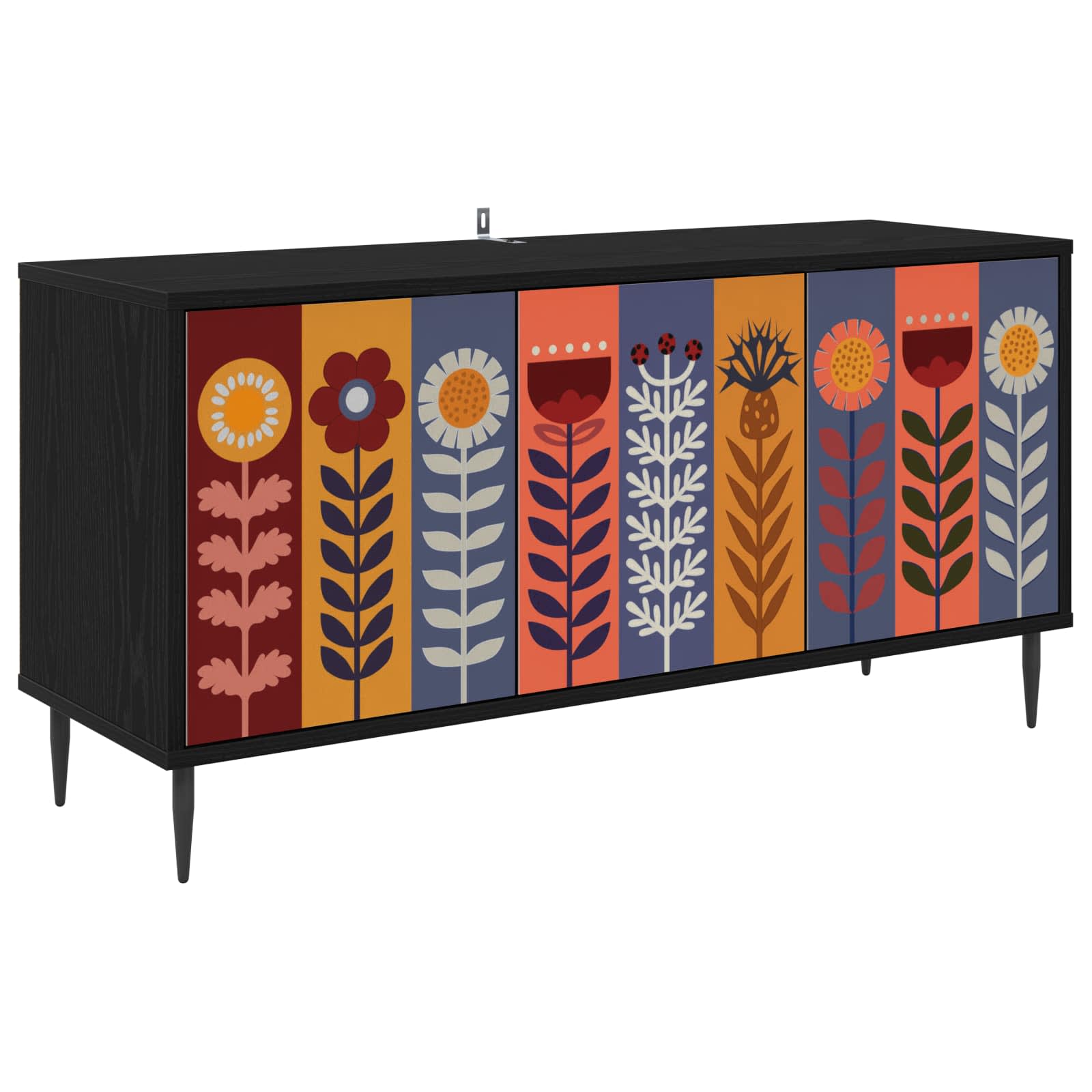 Meuble TV ESSEN 102 x 33 x 51 cm Chêne noir Bois d'ingénierie