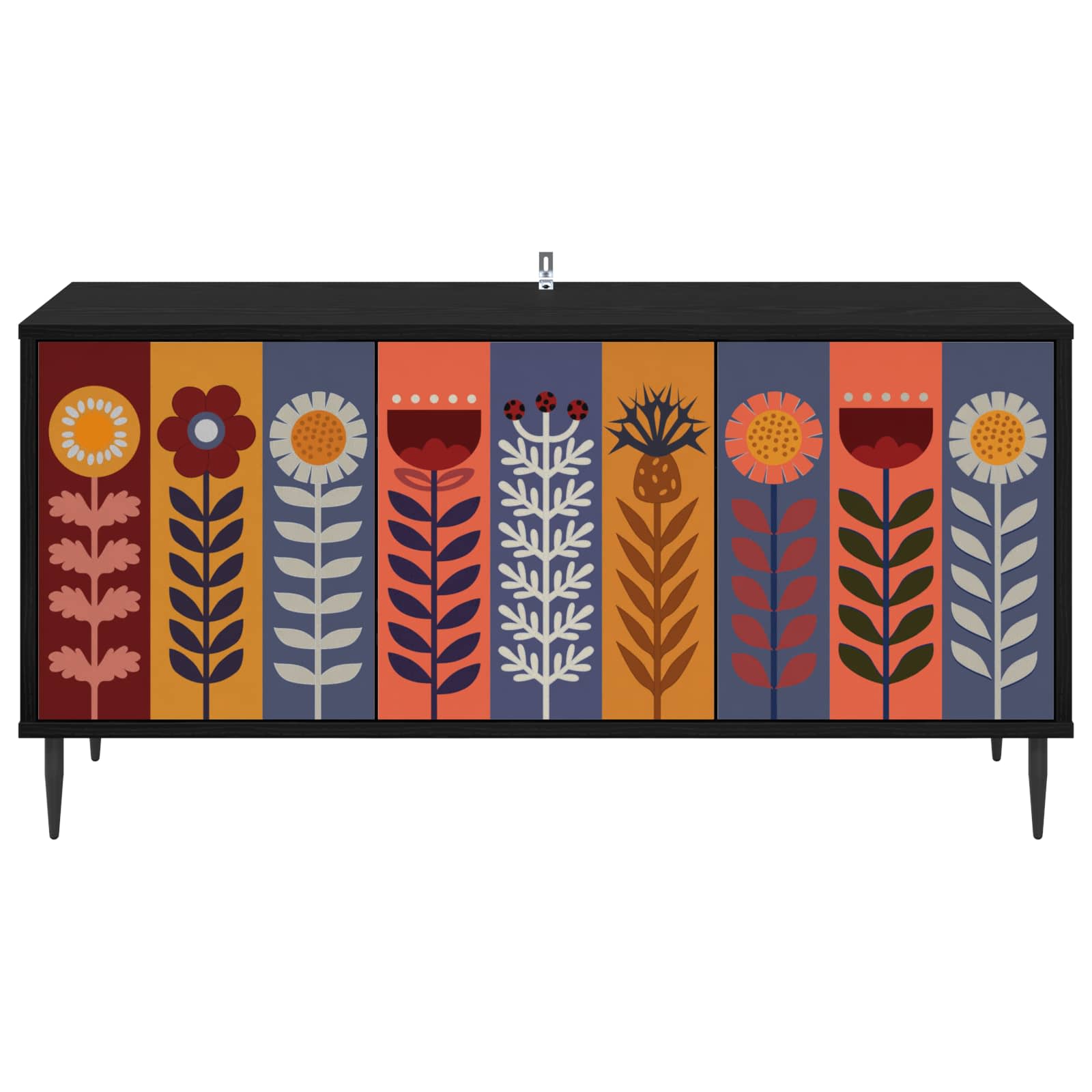 Meuble TV ESSEN 102 x 33 x 51 cm Chêne noir Bois d'ingénierie