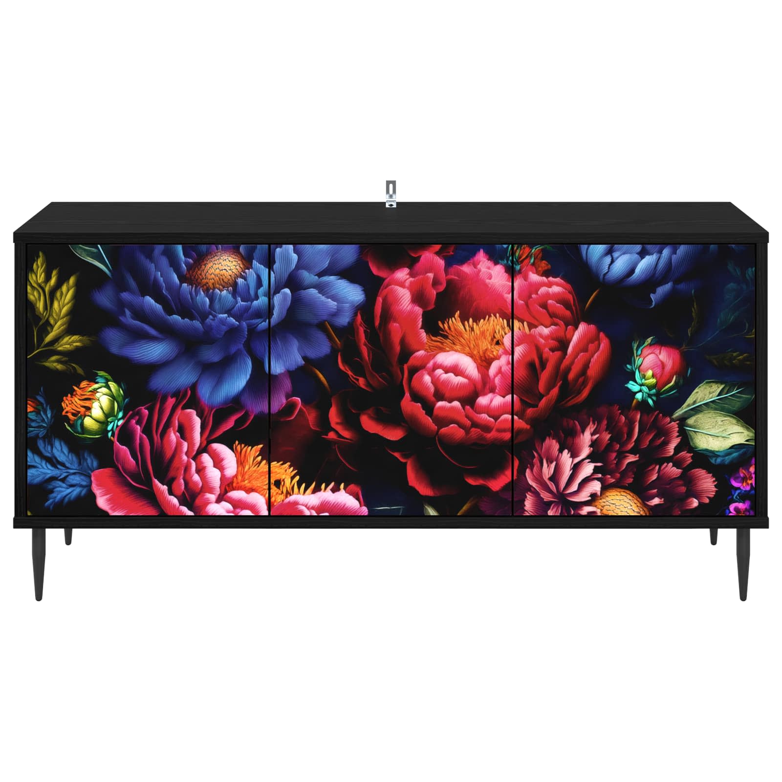 Meuble TV KIEL 102 x 33 x 51 cm Chêne noir Bois d'ingénierie