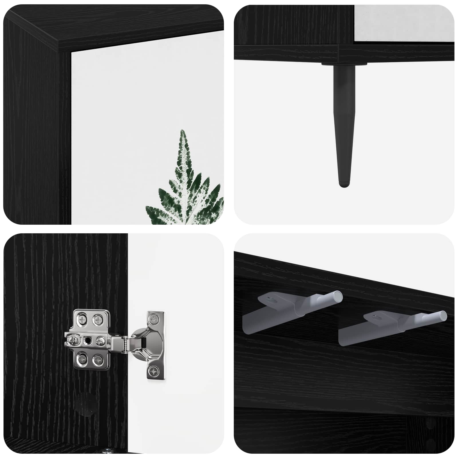 Meuble TV HANAU 102 x 33 x 51 cm Chêne noir Bois d'ingénierie