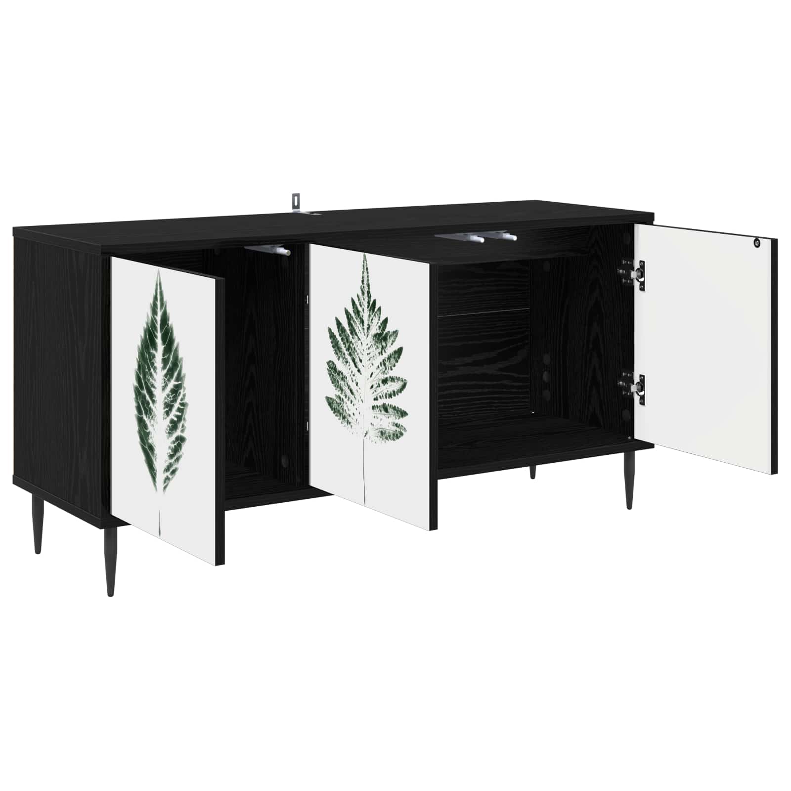 Meuble TV HANAU 102 x 33 x 51 cm Chêne noir Bois d'ingénierie