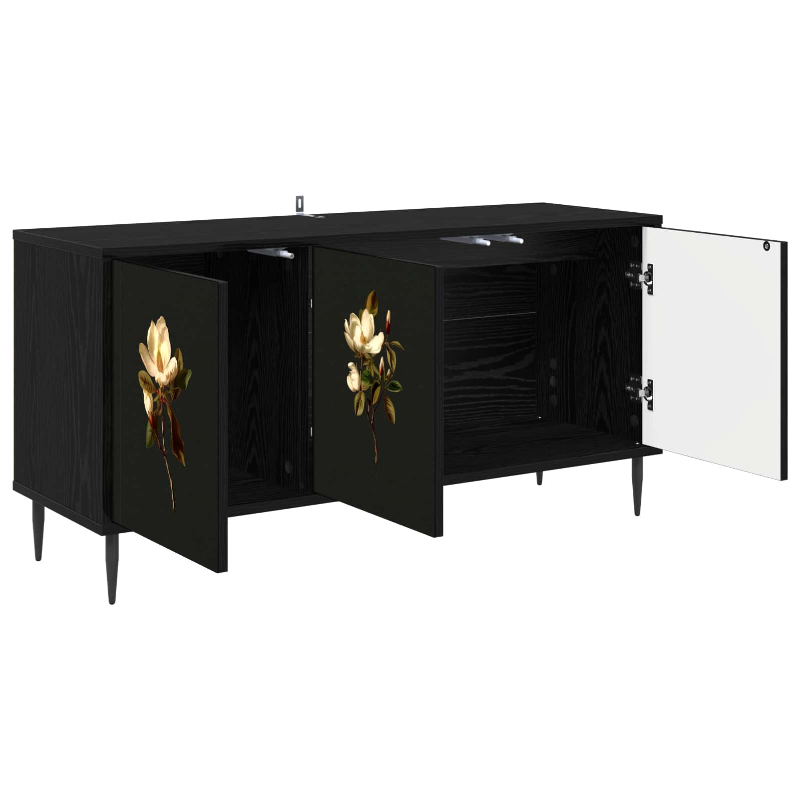 Meuble TV BREMEN 102 x 33 x 51 cm Chêne noir Bois d'ingénierie
