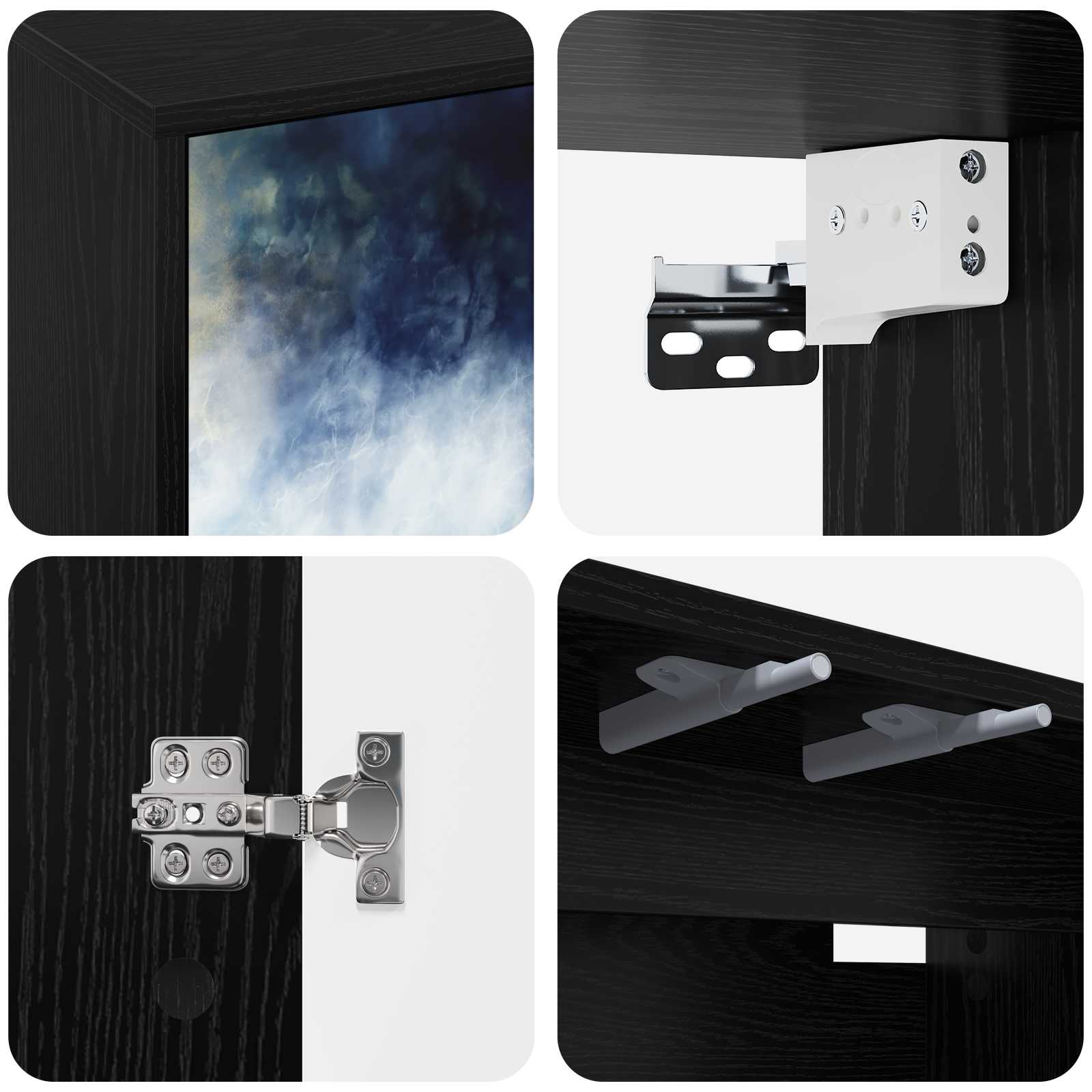 Meuble TV mural RAALTE 69 x 33 x 40 cm Chêne noir