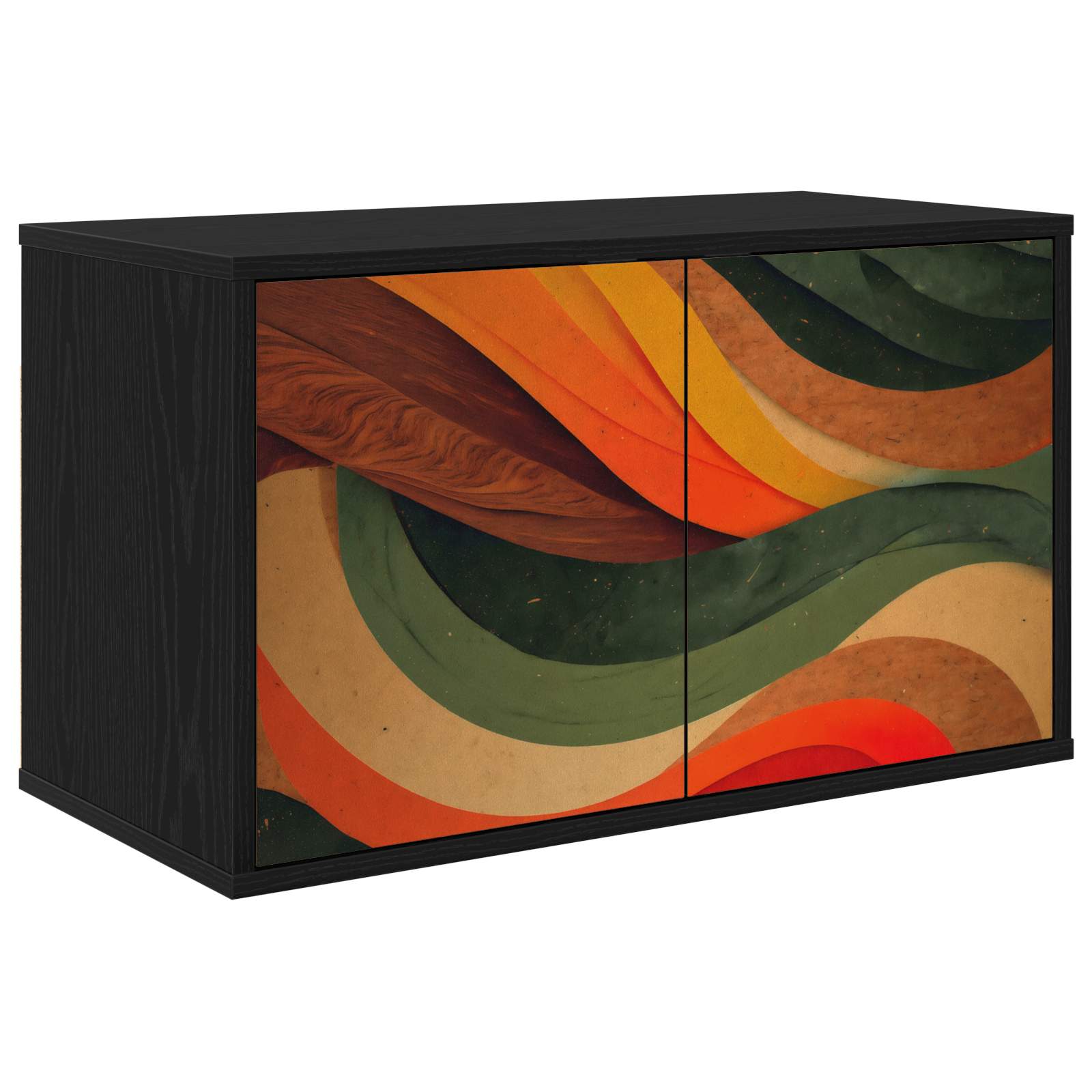 Meuble TV mural BONN 69 x 33 x 40 cm Chêne noir