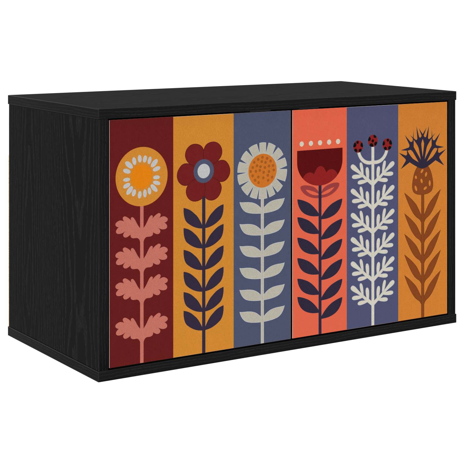 Meuble TV mural ESSEN 69 x 33 x 40 cm Chêne noir
