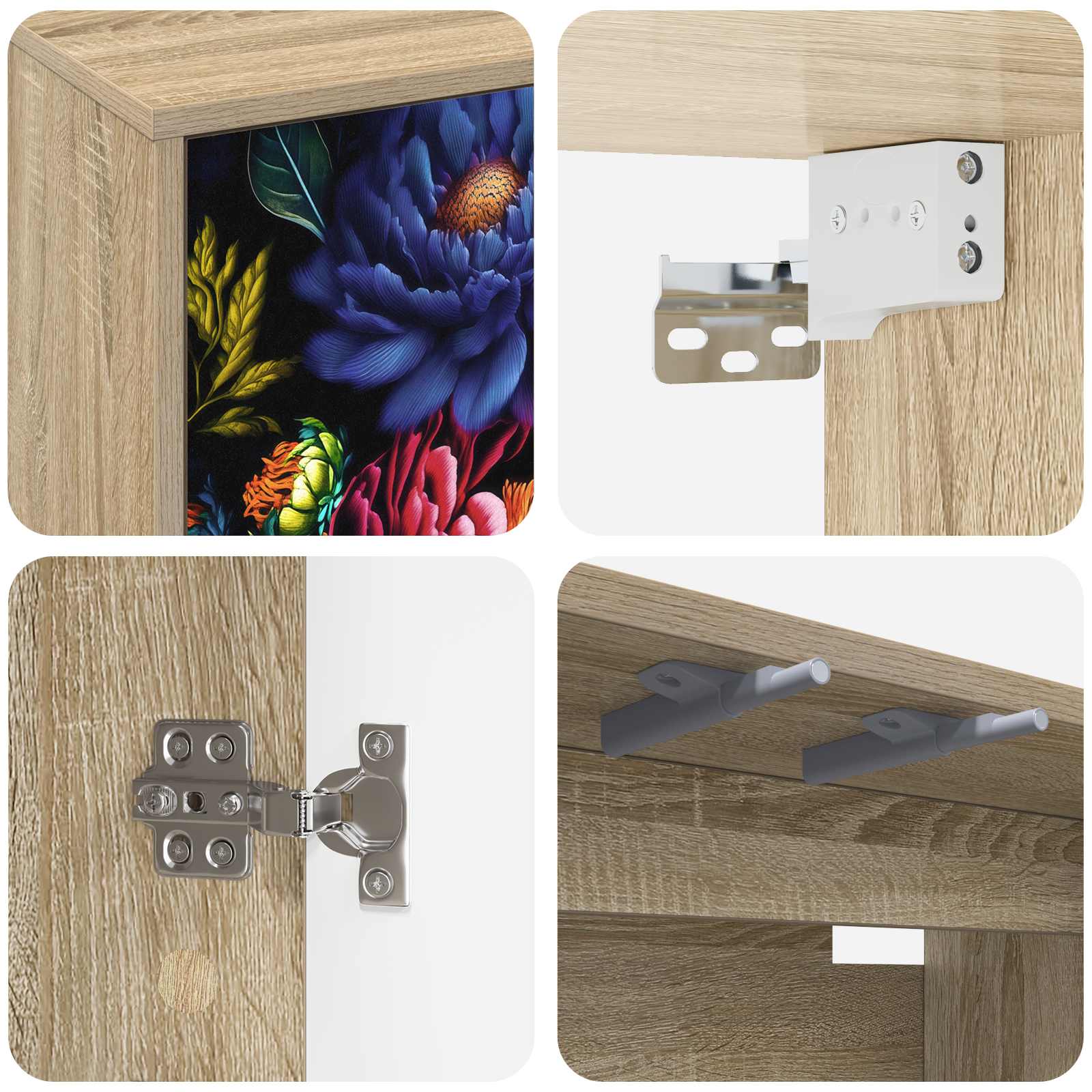 Meuble TV mural KIEL 69 x 33 x 40 cm Chêne Sonoma