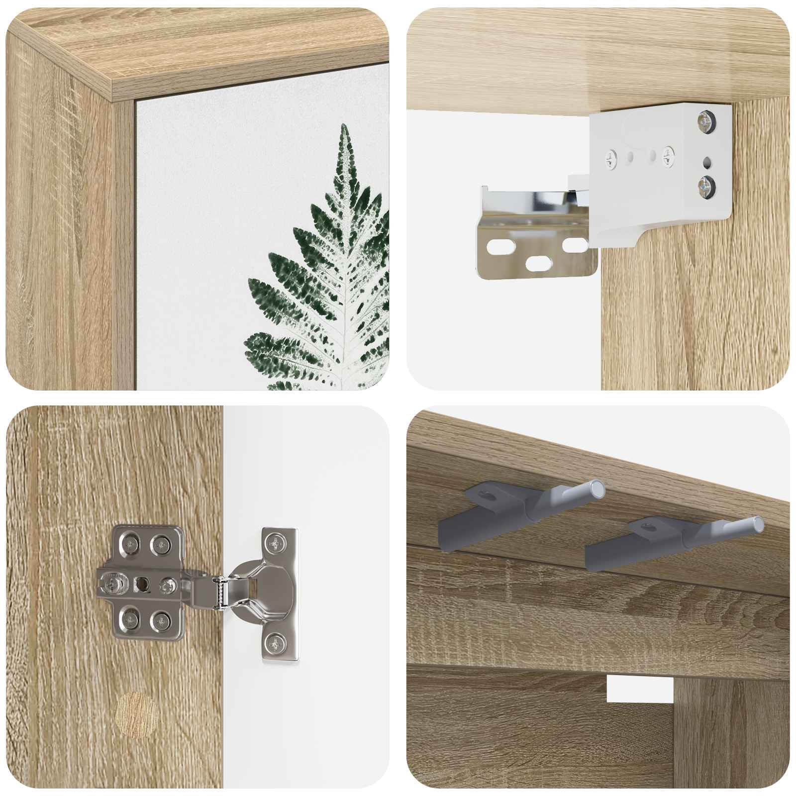 Meuble TV mural HANAU 69 x 33 x 40 cm Chêne Sonoma